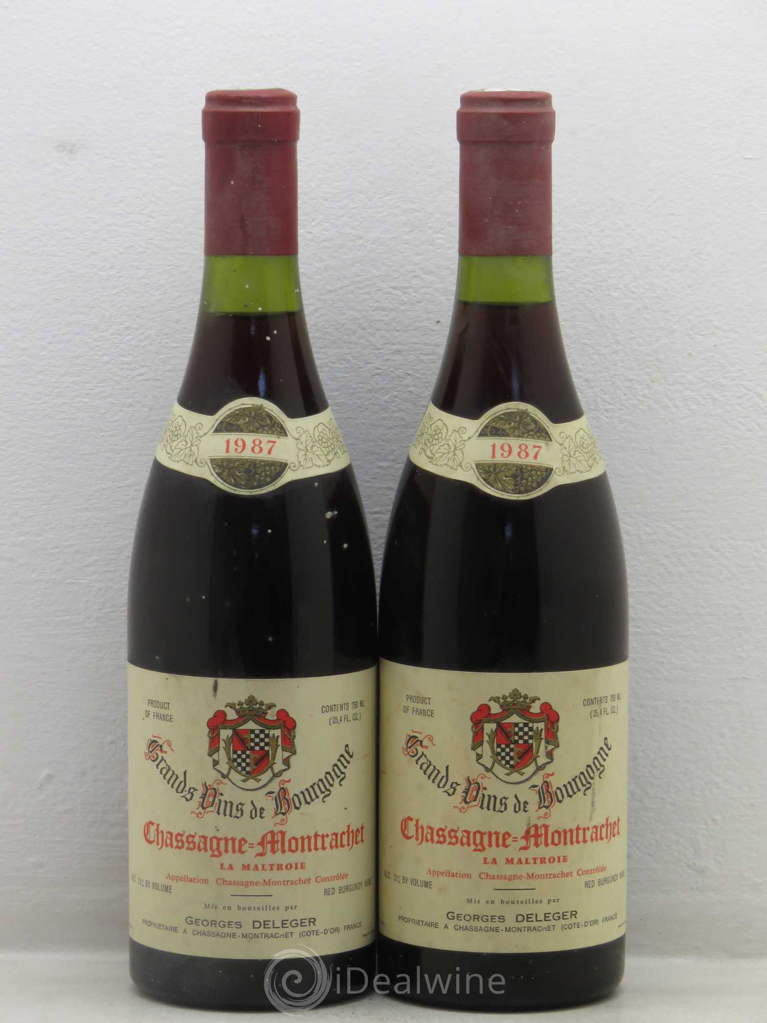 Chassagne-Montrachet La Maltroie G Deleger 1987 - Posten von 2 Flaschen - 0