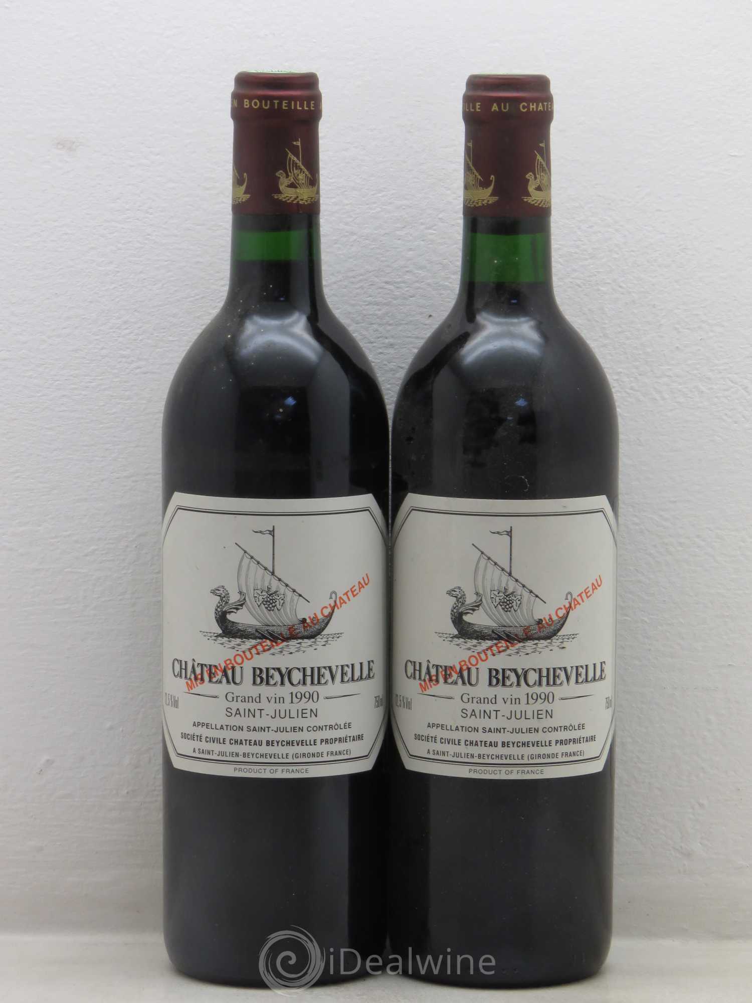 Château Beychevelle 4ème Grand Cru Classé 1990 - Lot de 2 bouteilles - 0