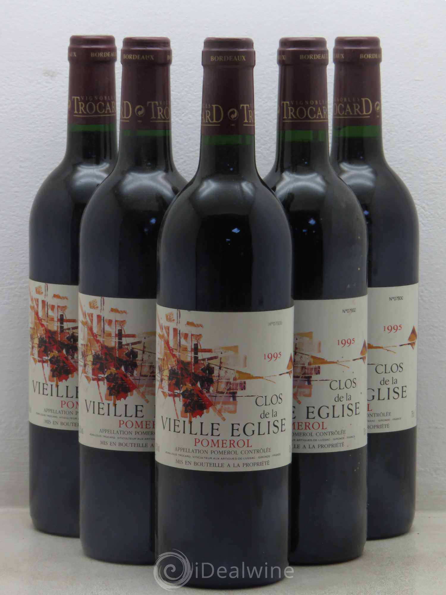 Pomerol Clos De La Vielle Eglise 1995 - Posten von 5 Flaschen - 0