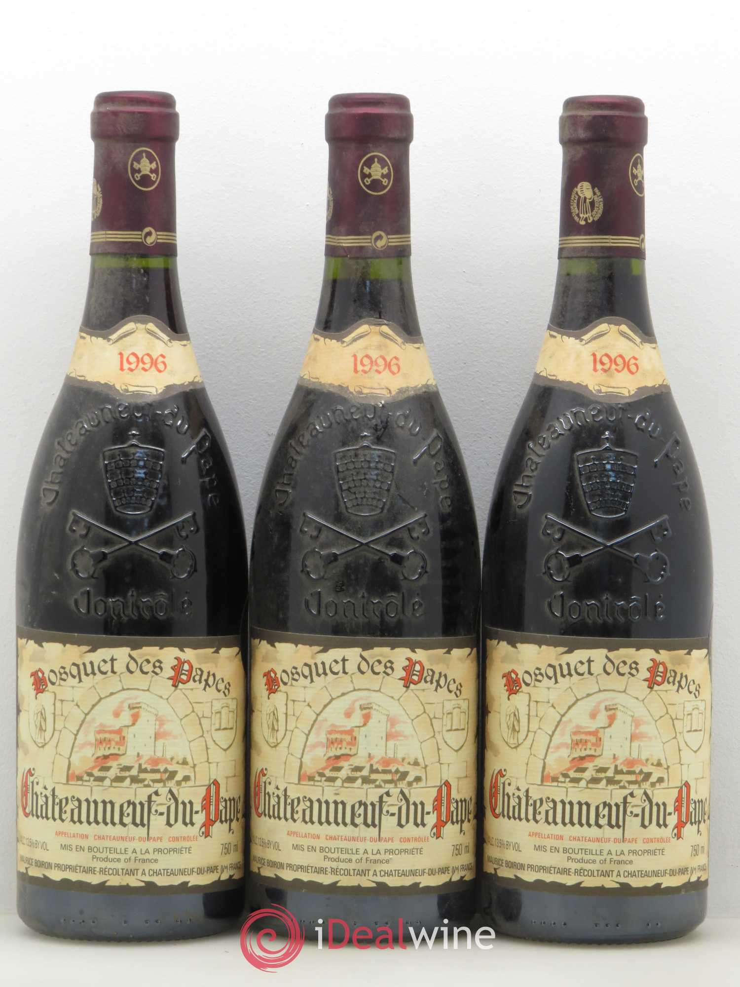 Châteauneuf-du-Pape Bosquet des papes 1996 - Posten von 3 Flaschen - 0