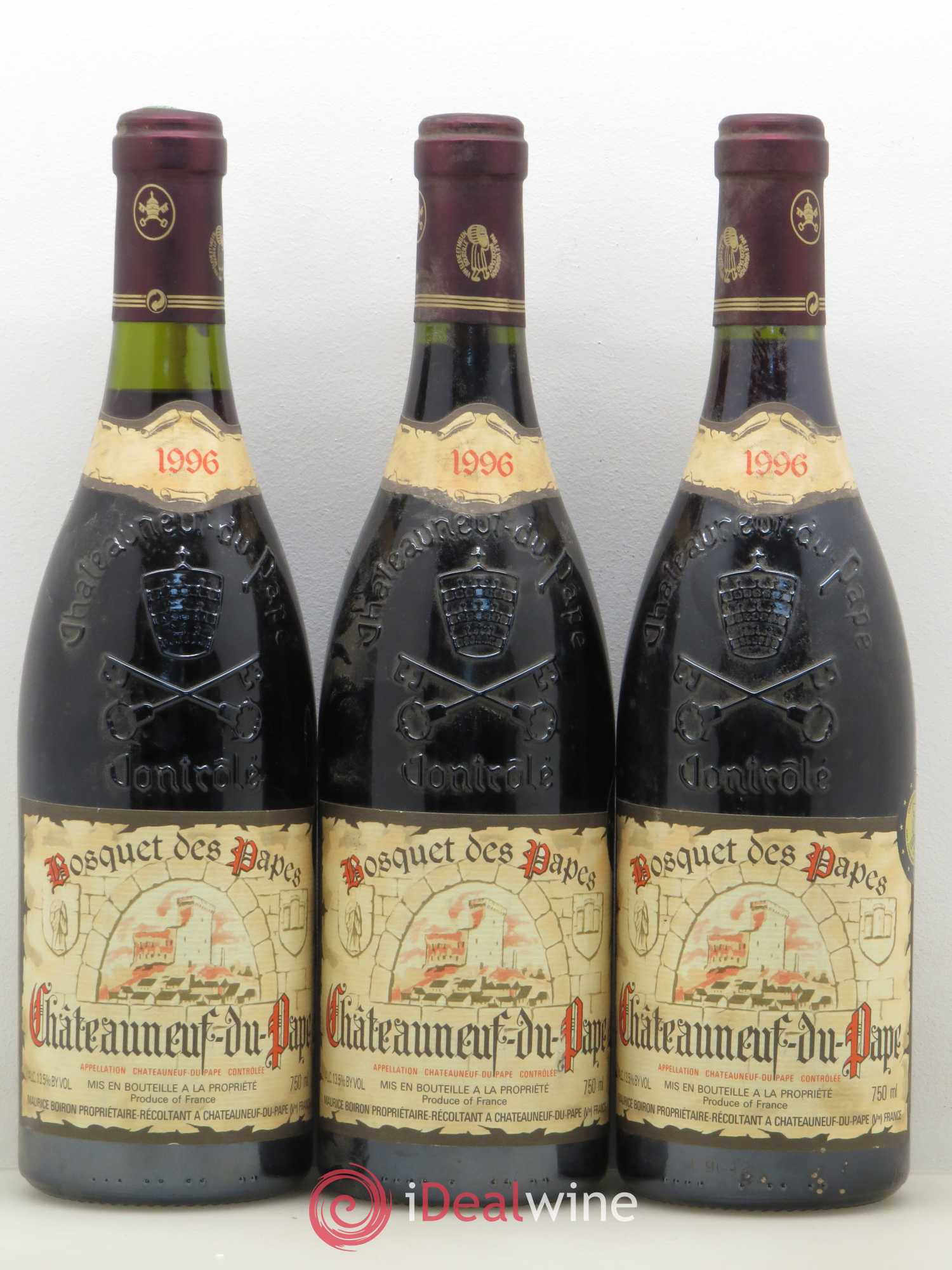 Châteauneuf-du-Pape Bosquet des papes 1996 - Posten von 3 Flaschen - 0