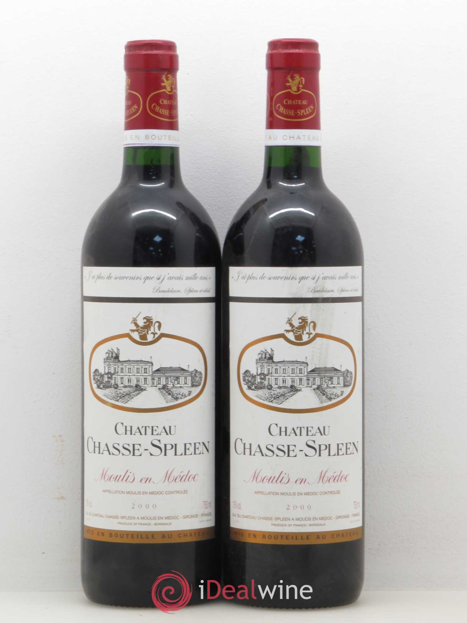 Château Chasse Spleen 2000 - Lot de 2 bouteilles - 0