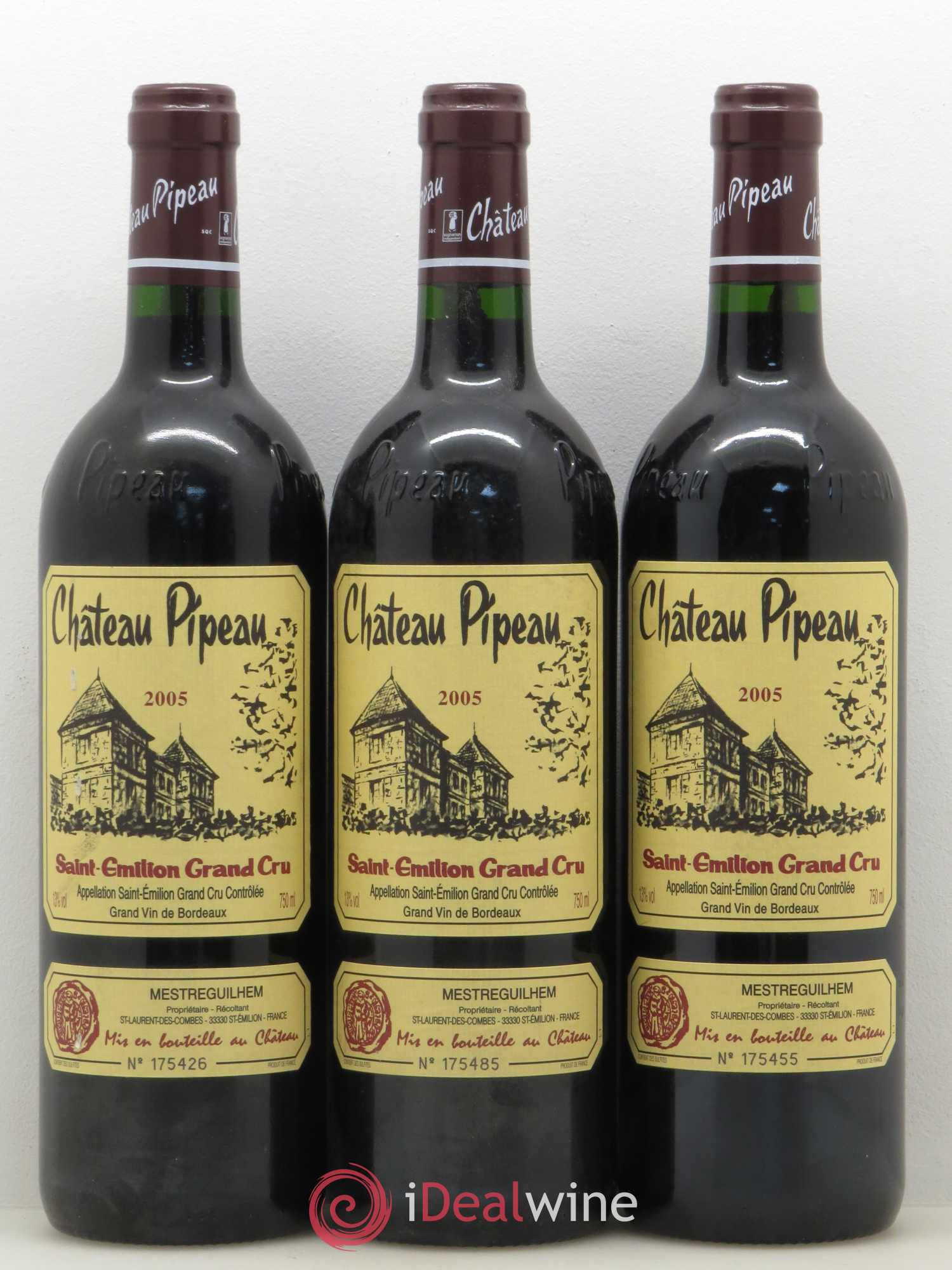 Château Pipeau 2005 - Lot de 3 bouteilles - 0