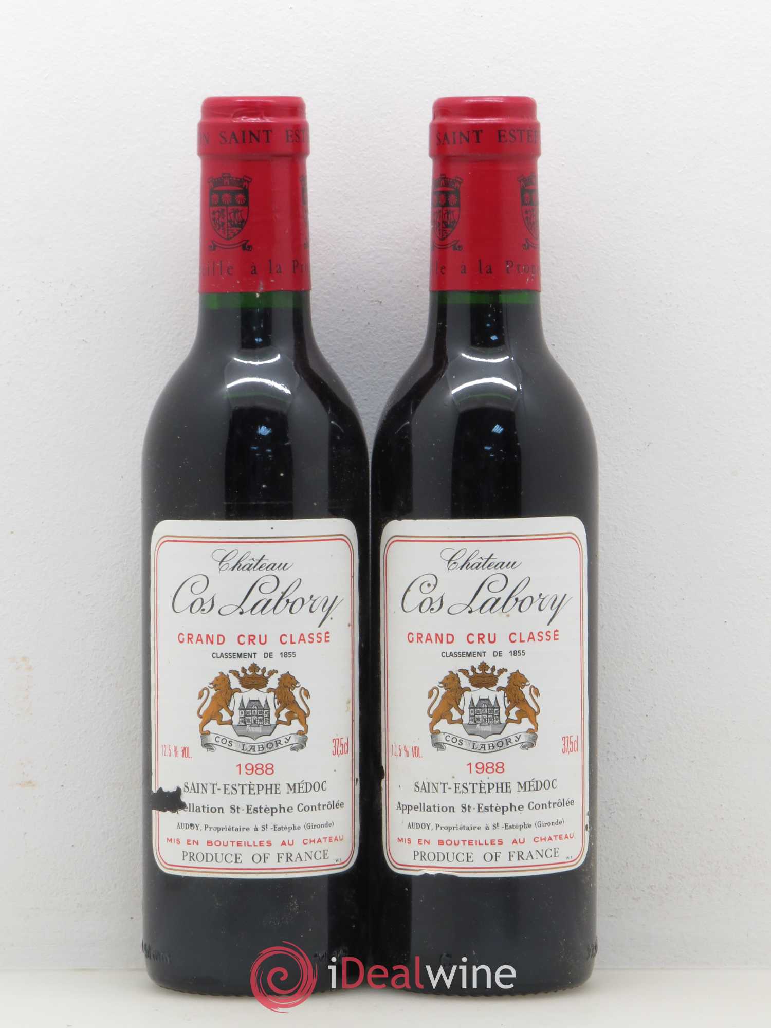 Château Cos Labory 5ème Grand Cru Classé 1988 - Lot de 2 demi bouteilles - 0