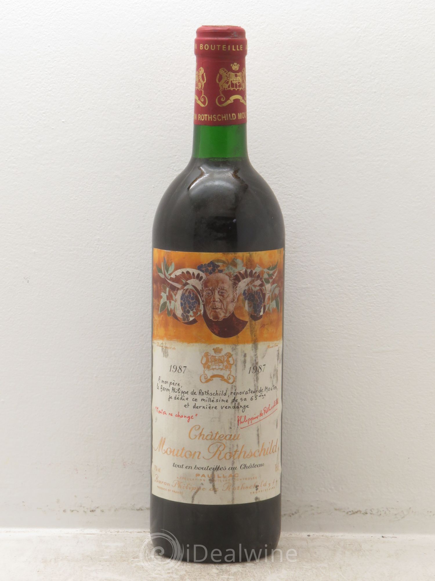 Château Mouton Rothschild 1er Grand Cru Classé 1987 - Lot de 1 bouteille - 0
