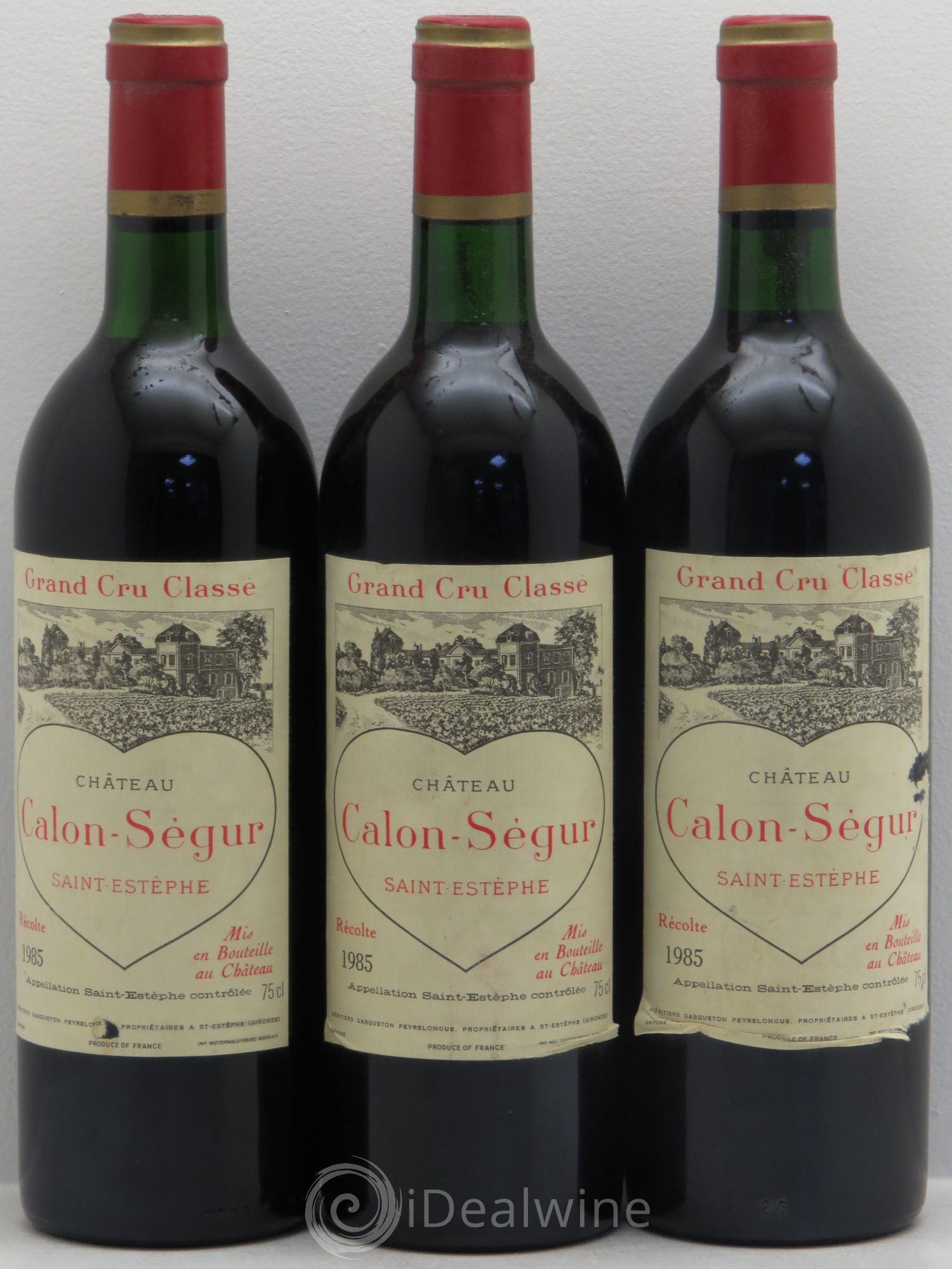 Château Calon Ségur 3ème Grand Cru Classé 1985 - Lot de 3 bouteilles - 0
