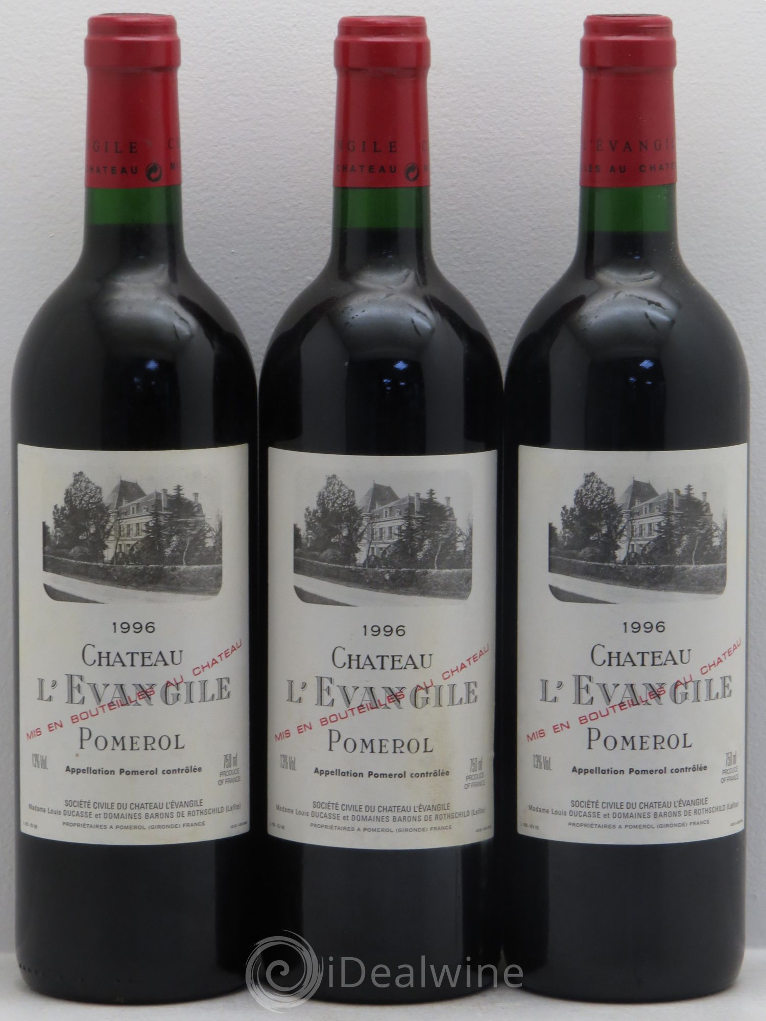 Château l' Évangile 1996 - Lot de 3 bouteilles - 0