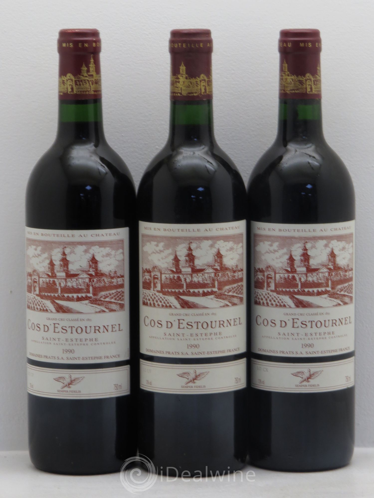 Cos d'Estournel 2ème Grand Cru Classé 1990 - Lot de 3 bouteilles - 0