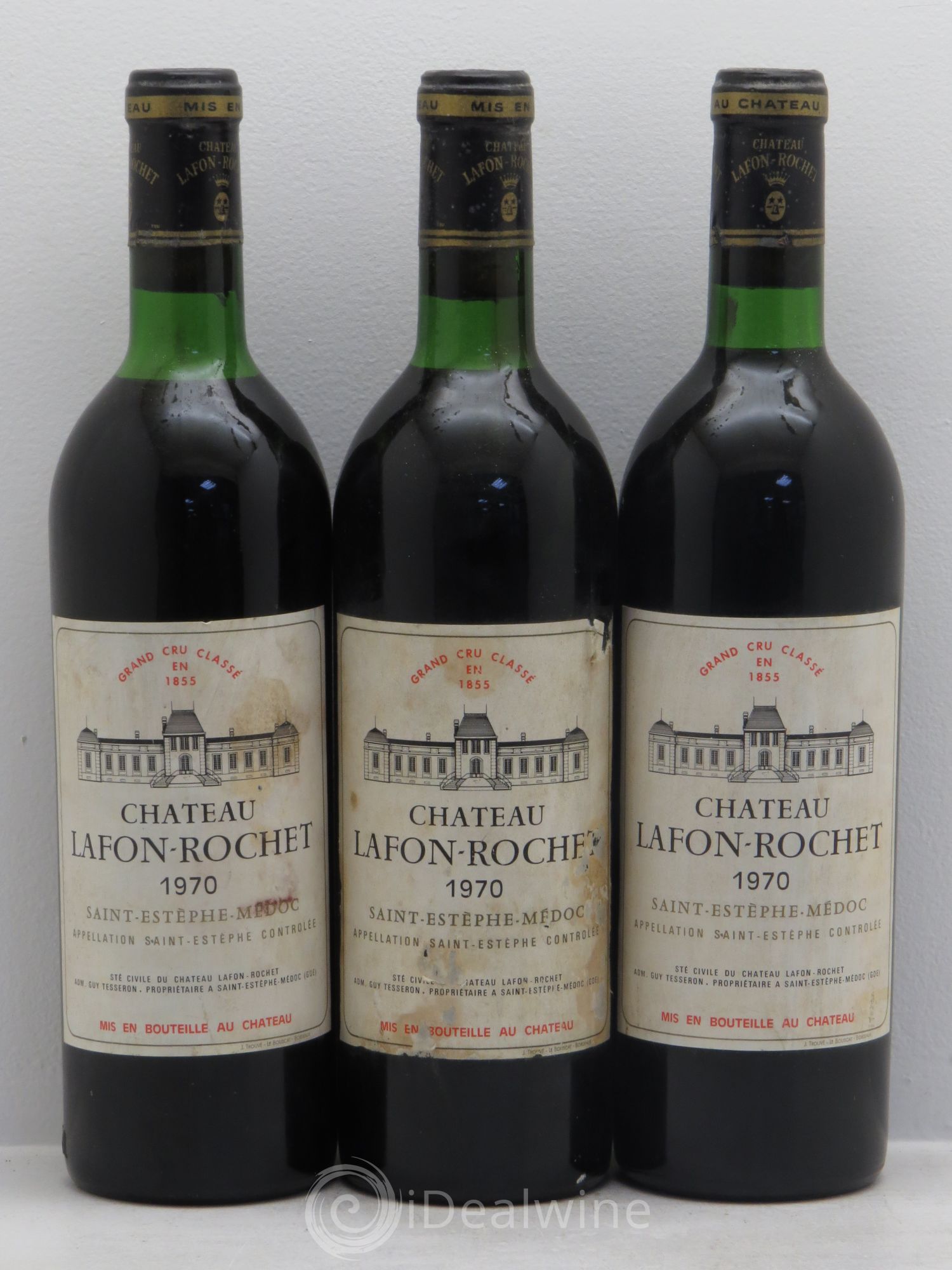 Château Lafon Rochet 4ème Grand Cru Classé 1970 - Lot de 3 bouteilles - 0