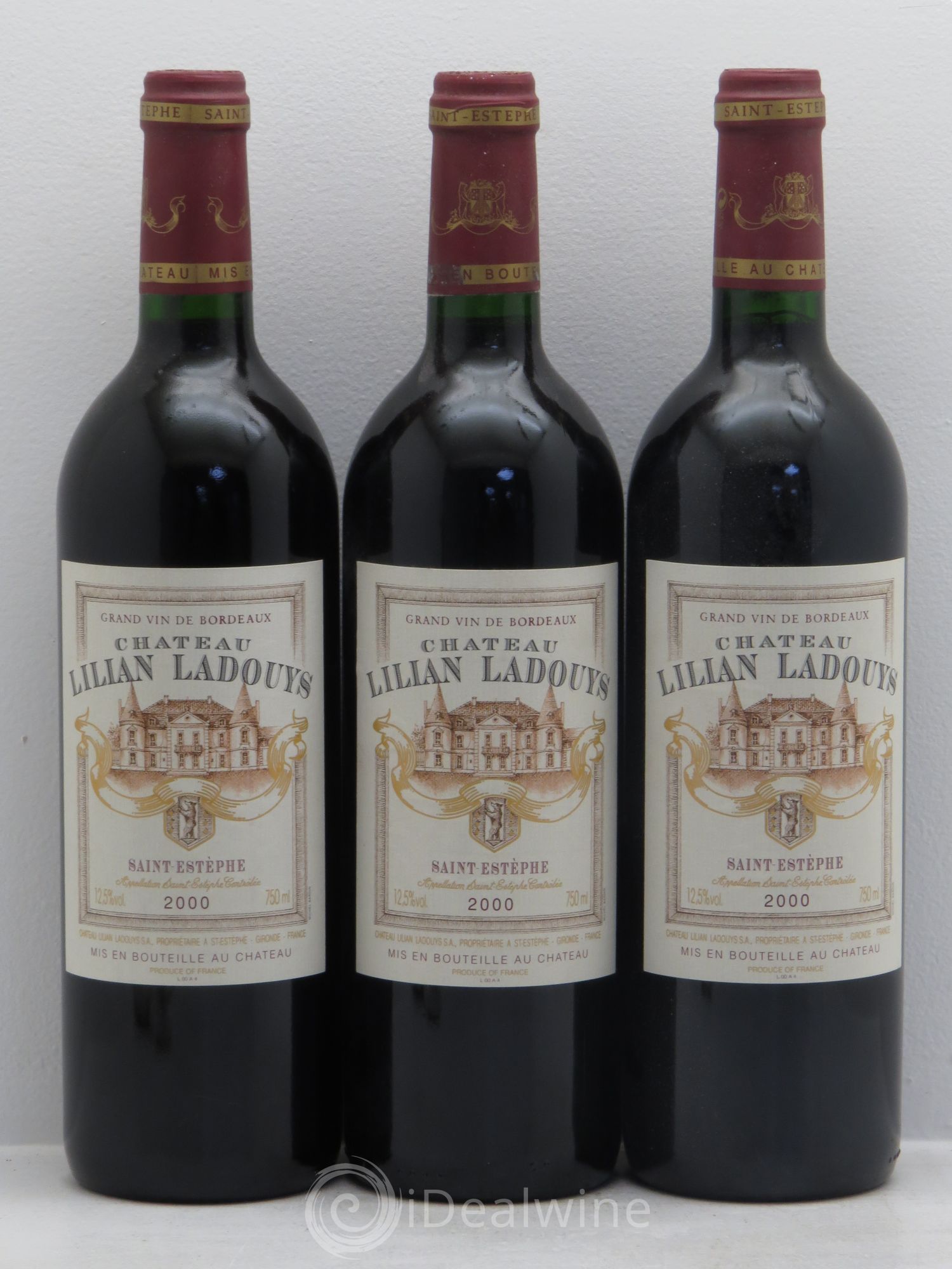 Château Lilian Ladouys Cru Bourgeois 2000 - Lot de 3 bouteilles - 0