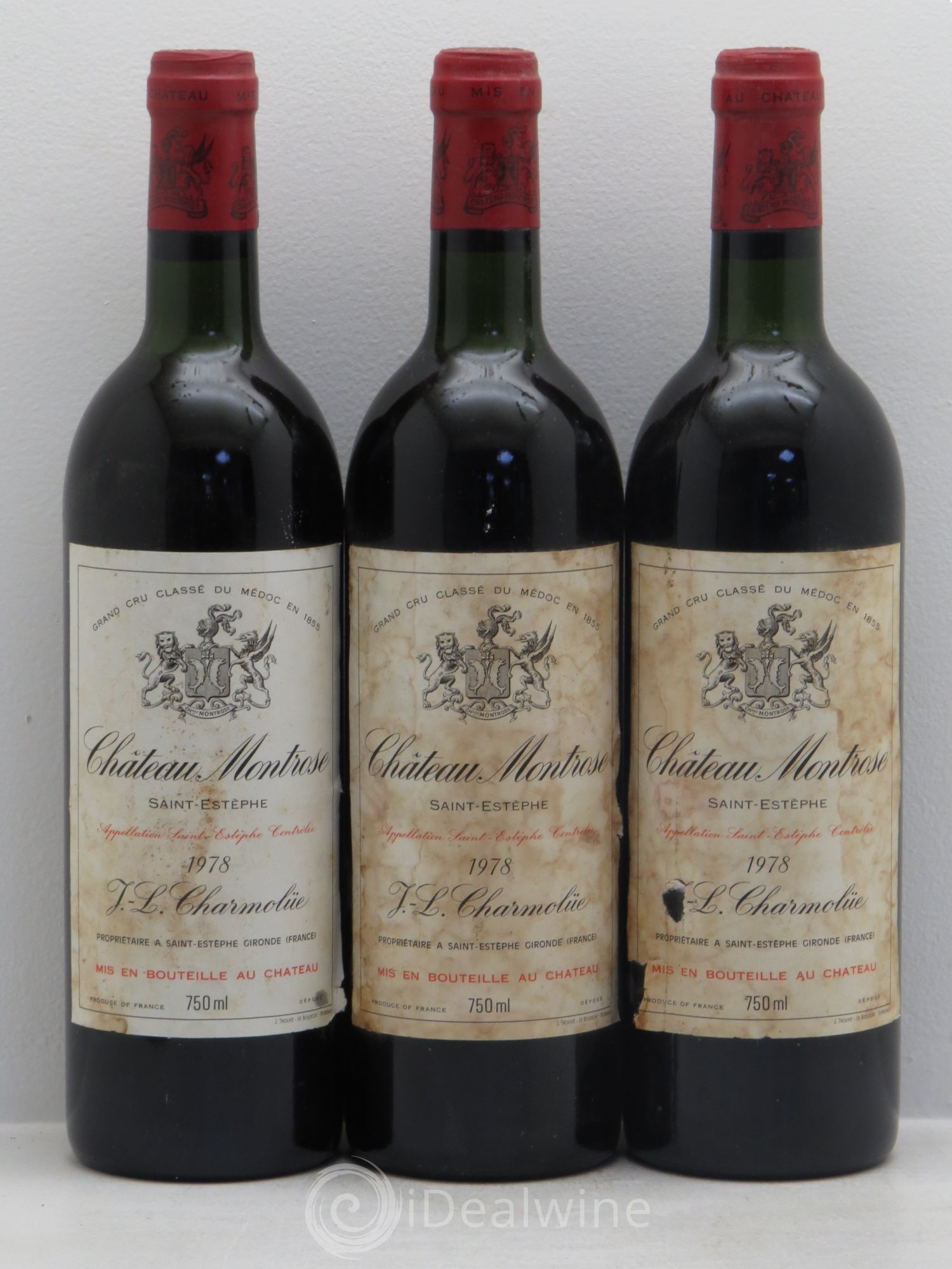 Château Montrose 2ème Grand Cru Classé 1978 - Lot de 3 bouteilles - 0