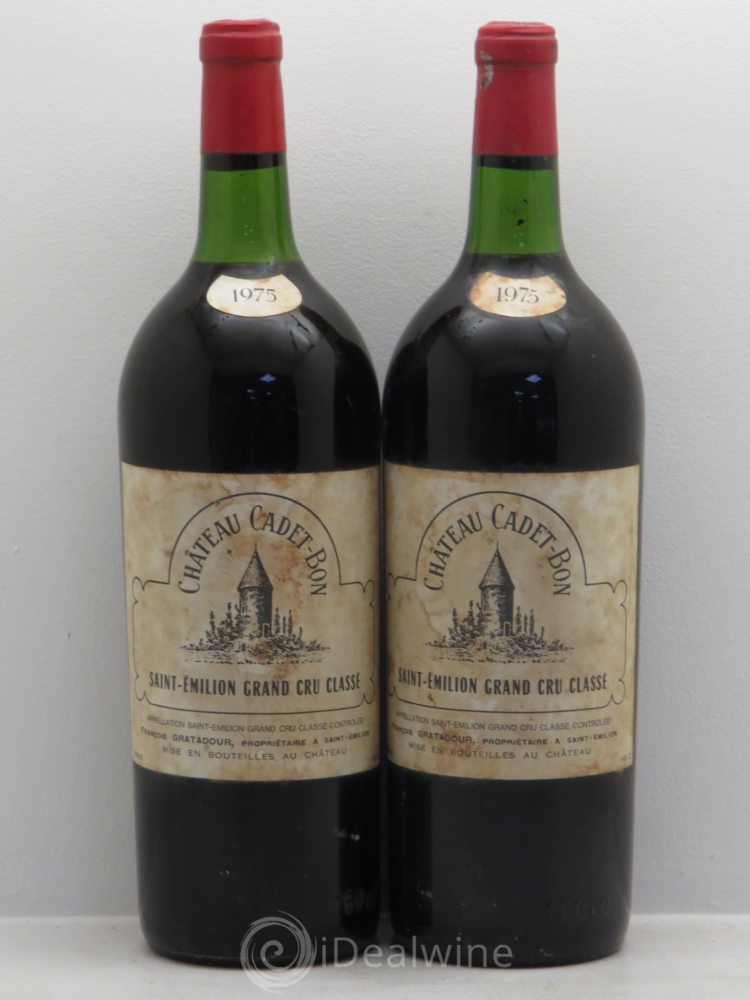 Château Cadet Bon Grand Cru Classé 1975 - Lot de 2 magnums - 0