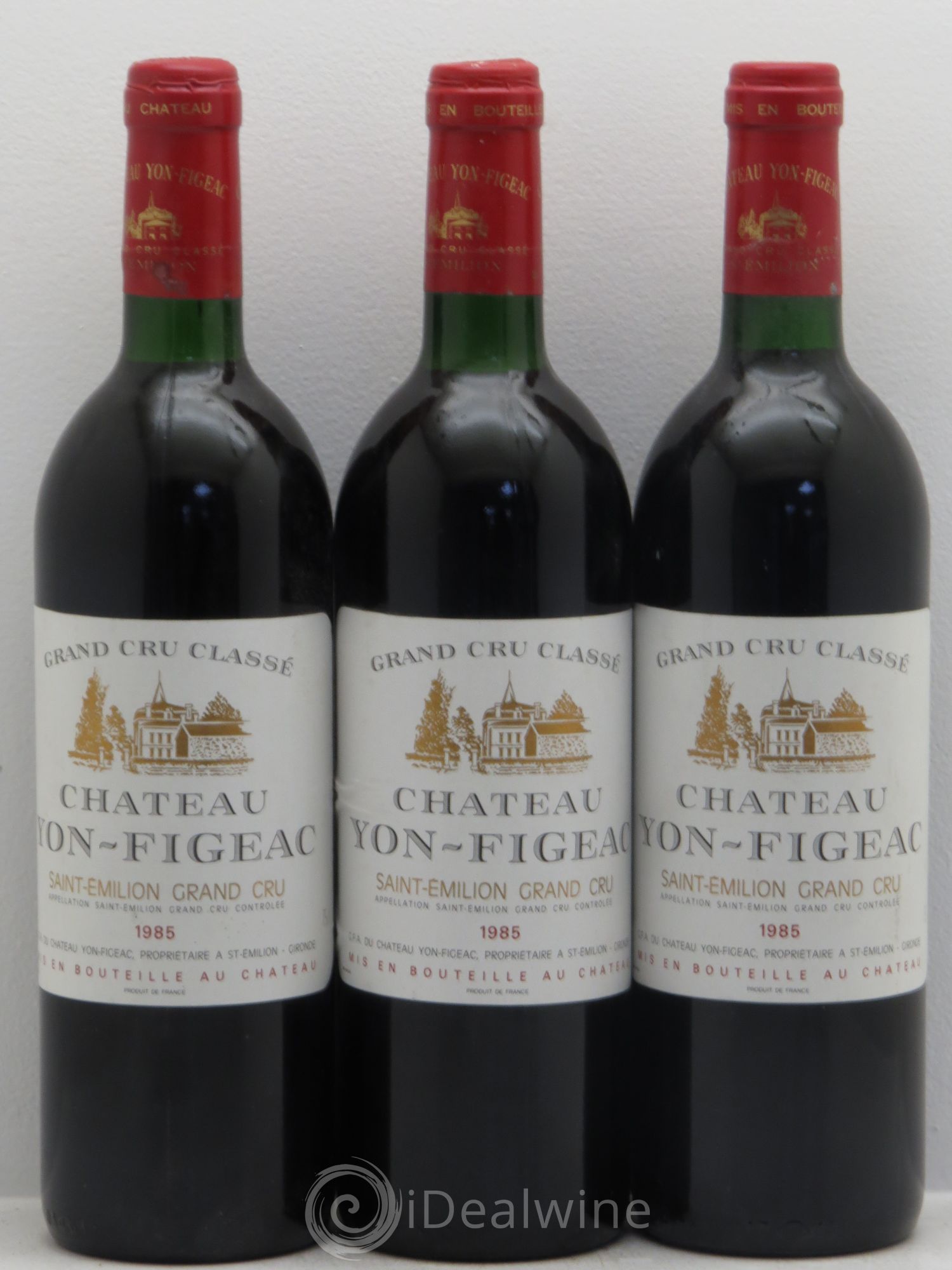 Château Yon Figeac Grand Cru Classé 1985 - Lot de 3 bouteilles - 0