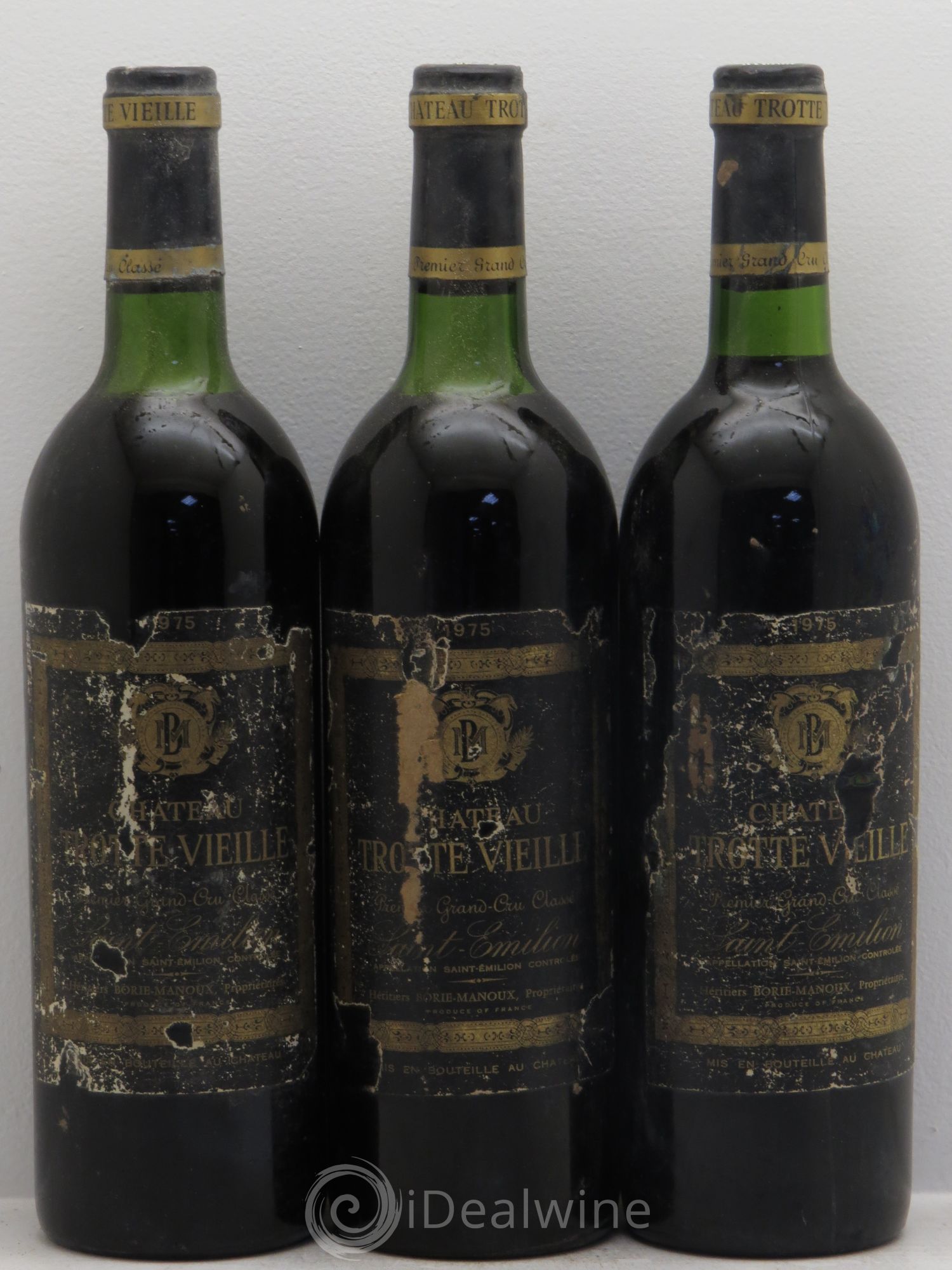 Château Trotte Vieille 1er Grand Cru Classé B 1975 - Lot de 3 bouteilles - 0