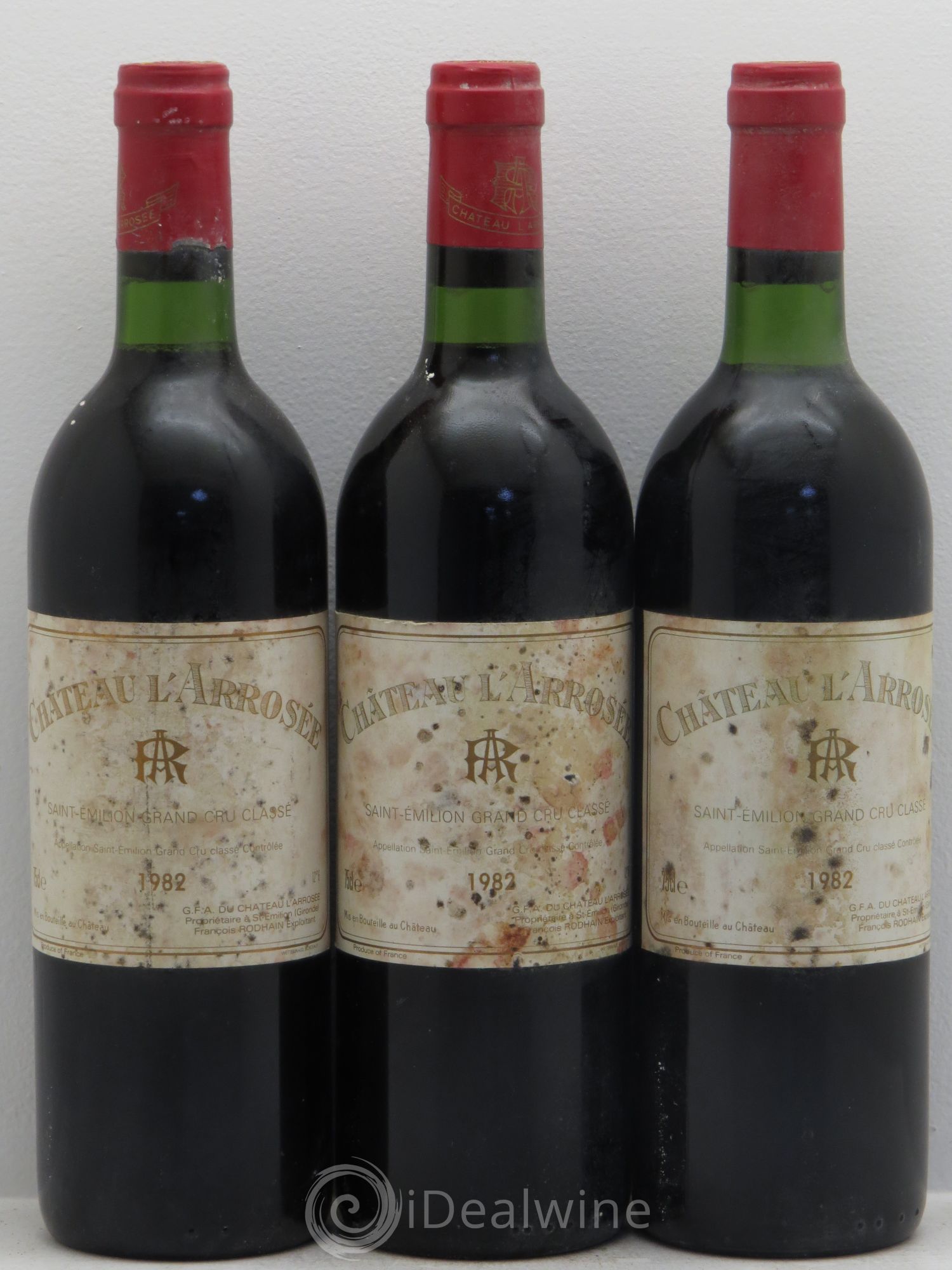 Château l' Arrosée Grand Cru Classé 1982 - Lot de 3 bouteilles - 0