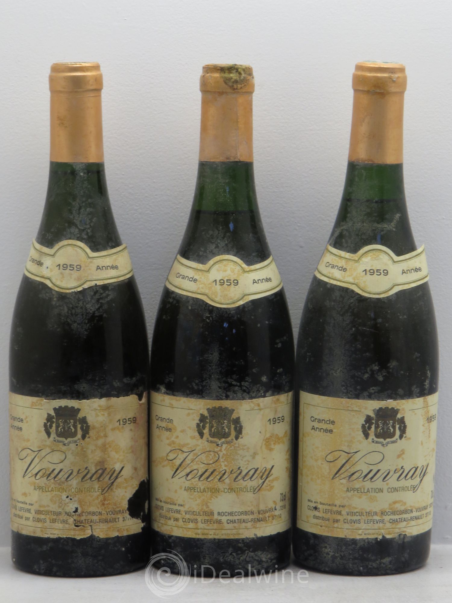 Vouvray Clovis Lefèvre 1959 - Lot de 3 bouteilles - 0