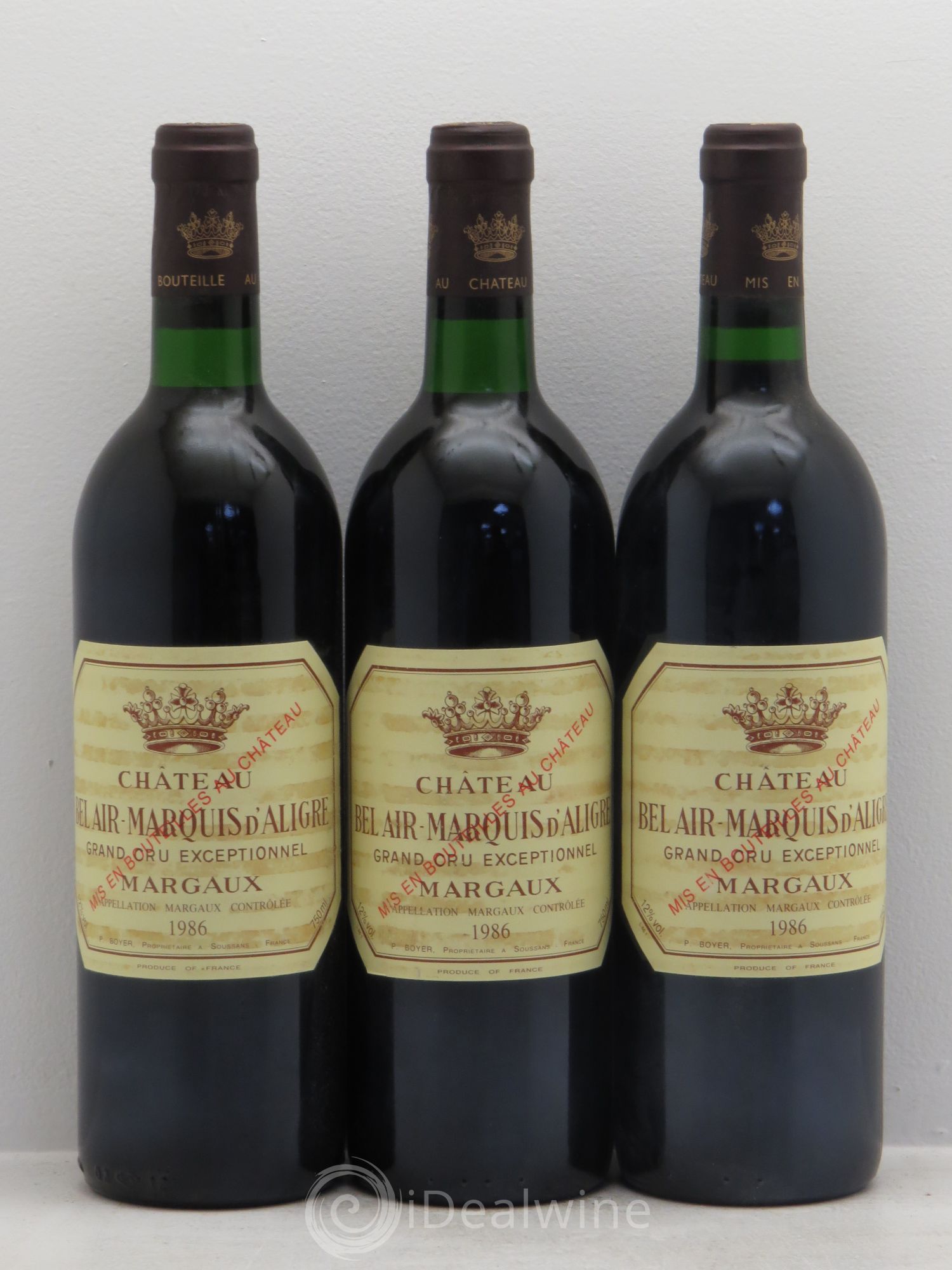 Château Bel Air Marquis d'Aligre 1986 - Lotto di 3 bottiglie - 0