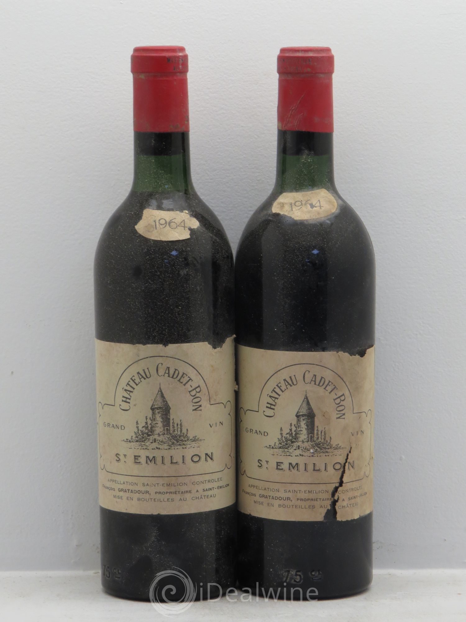 Château Cadet Bon Grand Cru Classé 1964 - Lot de 2 bouteilles - 0