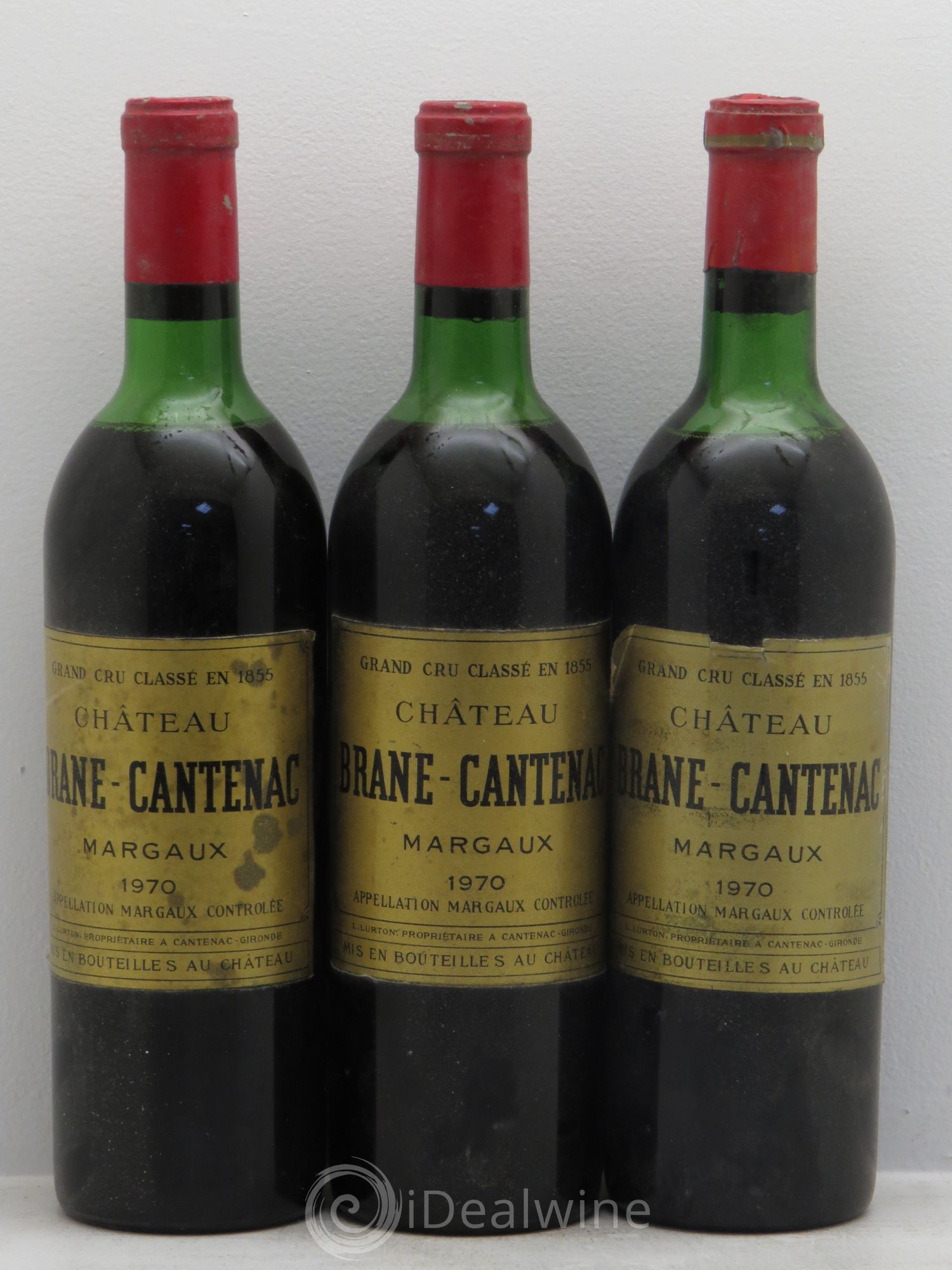 Château Brane Cantenac 2ème Grand Cru Classé 1970 - Lot de 3 bouteilles - 0