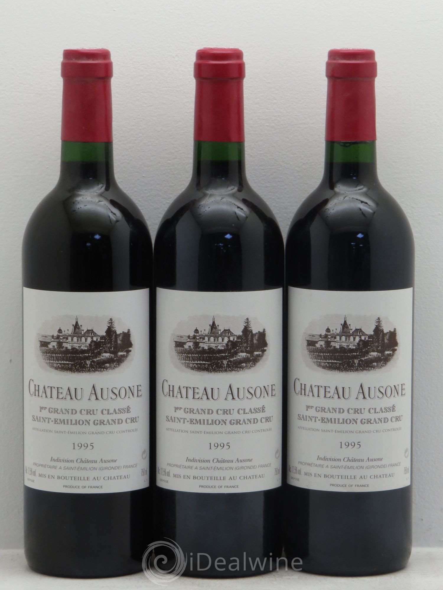 Château Ausone 1er Grand Cru Classé A 1995 - Lot de 3 bouteilles - 0