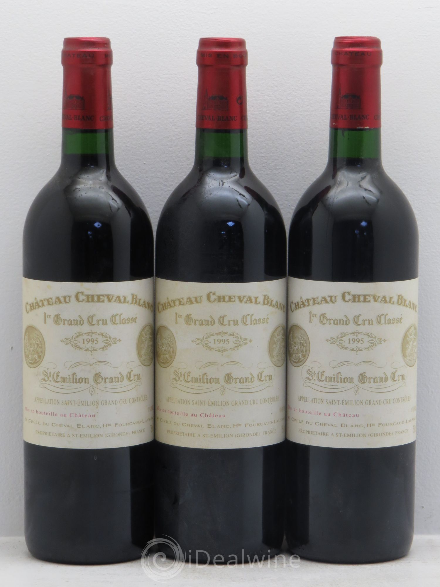 Château Cheval Blanc 1er Grand Cru Classé A 1995 - Lot de 3 bouteilles - 0