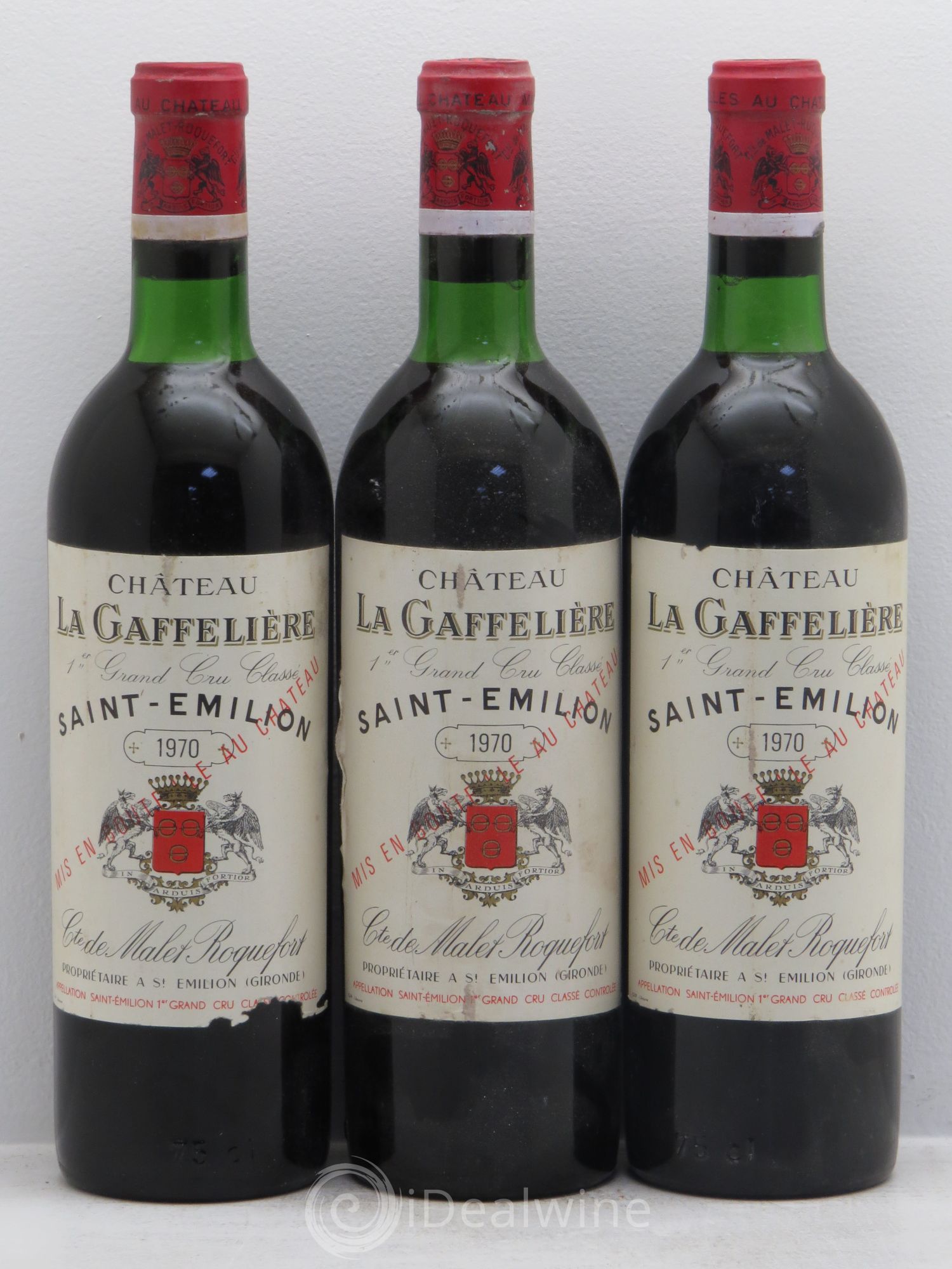 Château la Gaffelière 1er Grand Cru Classé B 1970 - Lot de 3 bouteilles - 0