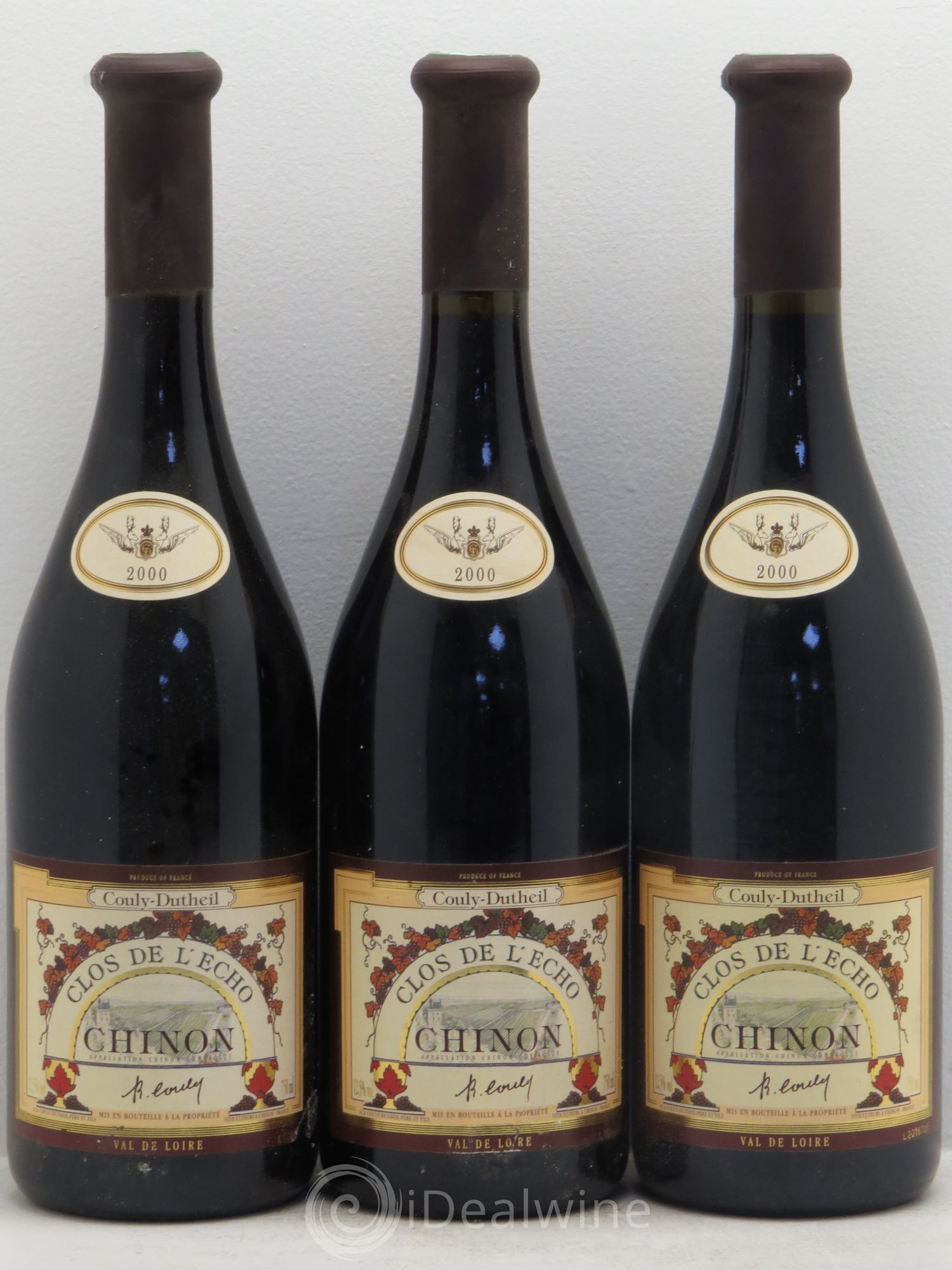 Chinon Clos de l'Echo Couly-Dutheil 2000 - Lot de 3 bouteilles - 0