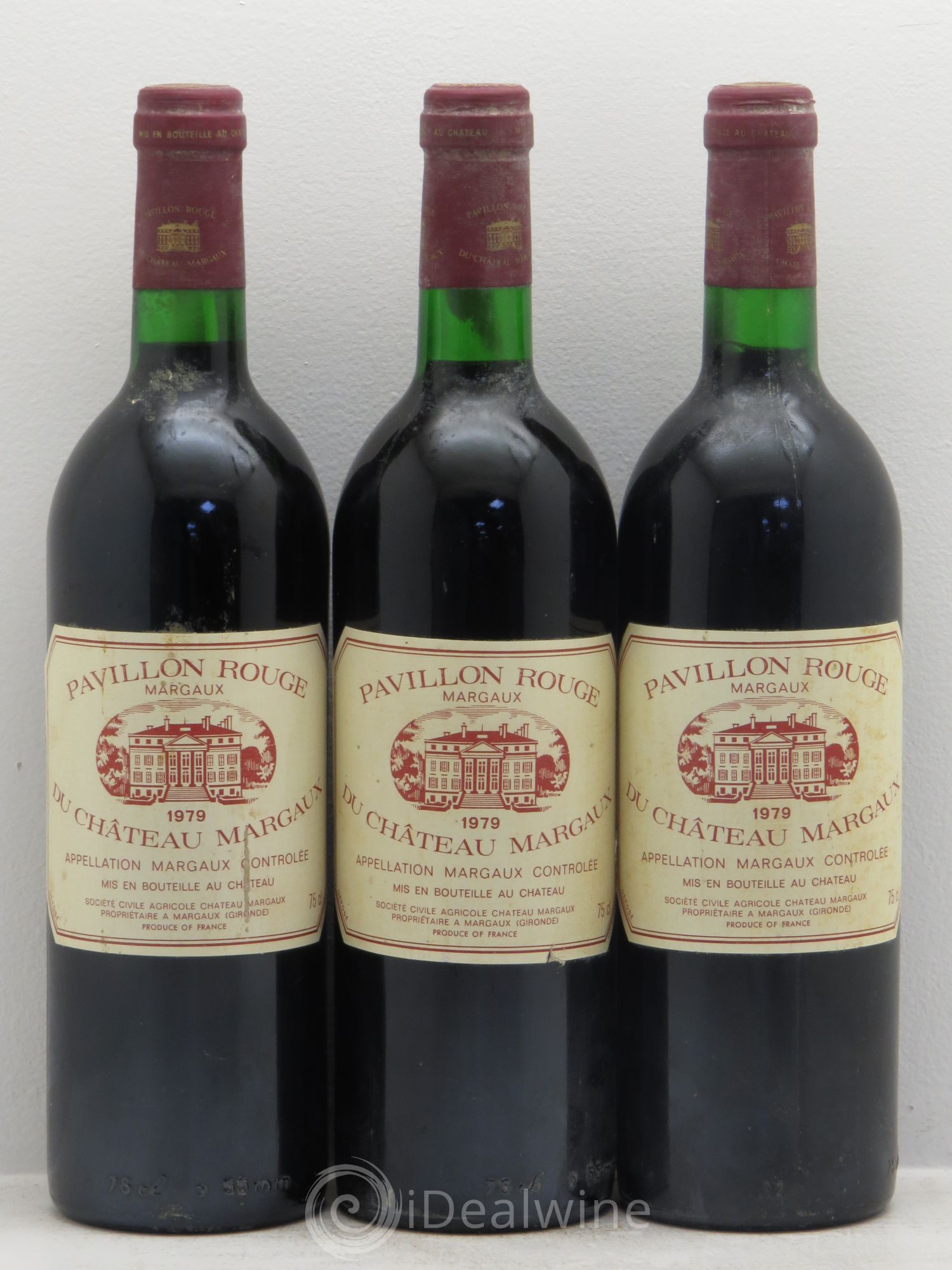 Pavillon Rouge du Château Margaux Second Vin 1979 - Lot de 3 bouteilles - 0
