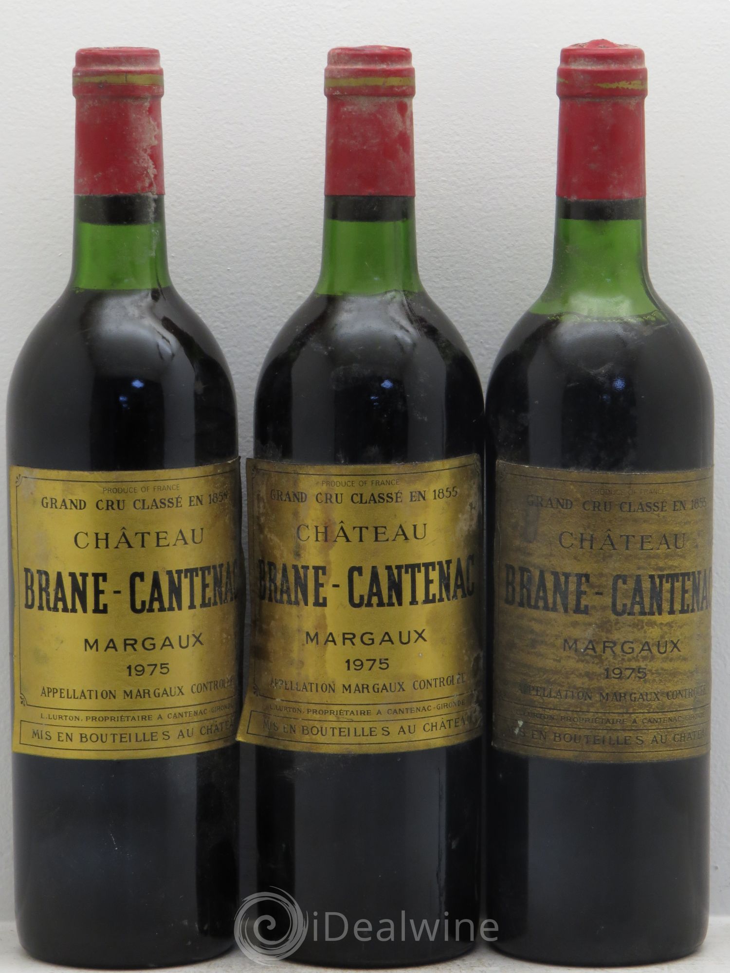 Château Brane Cantenac 2ème Grand Cru Classé 1975 - Lot de 3 bouteilles - 0