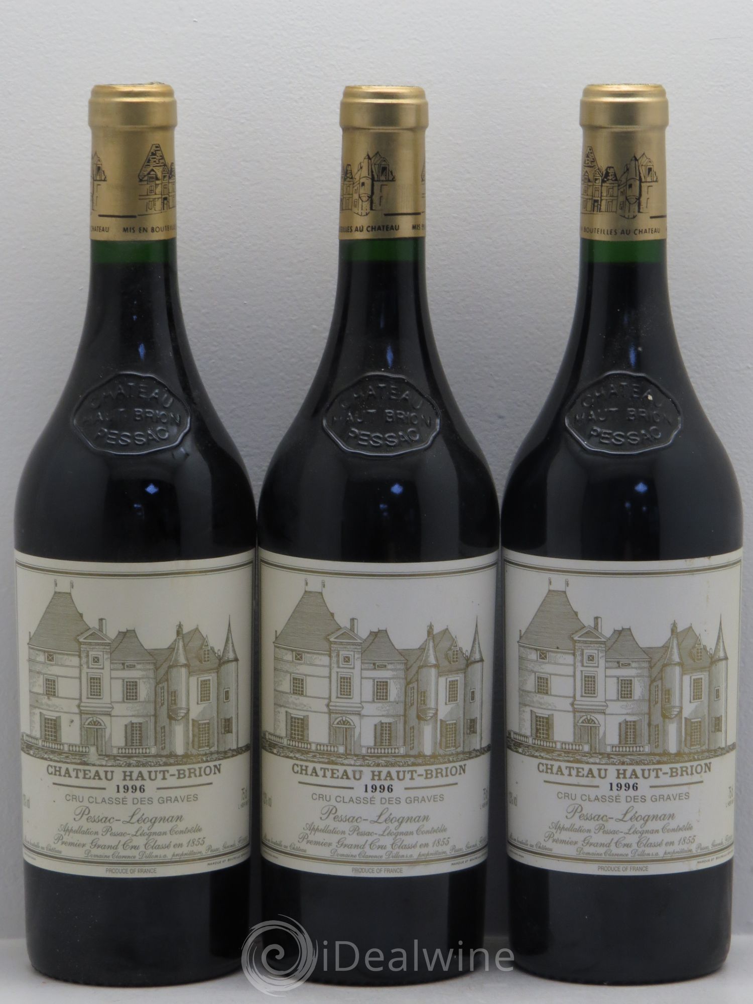 Château Haut Brion 1er Grand Cru Classé 1996 - Lot de 3 bouteilles - 0