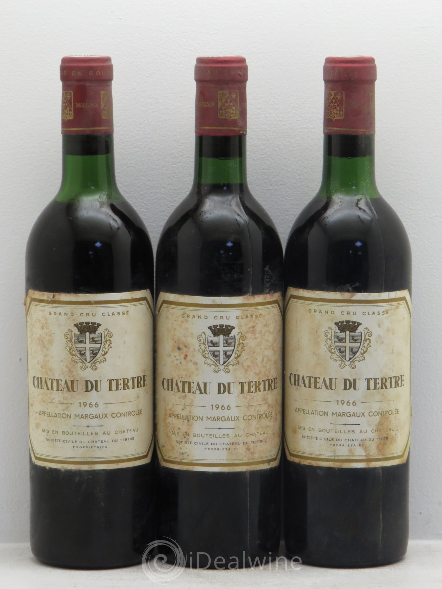 Château du Tertre 5ème Grand Cru Classé 1966 - Lot de 3 bouteilles - 0