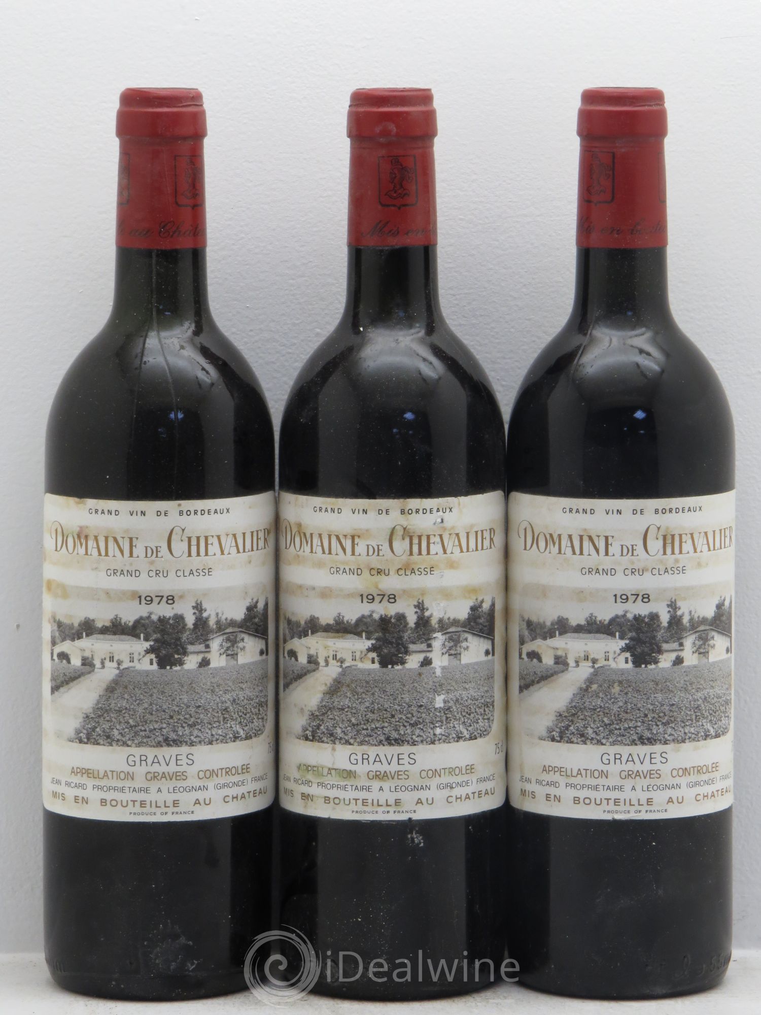 Domaine de Chevalier Cru Classé de Graves 1978 - Lot de 3 bouteilles - 0