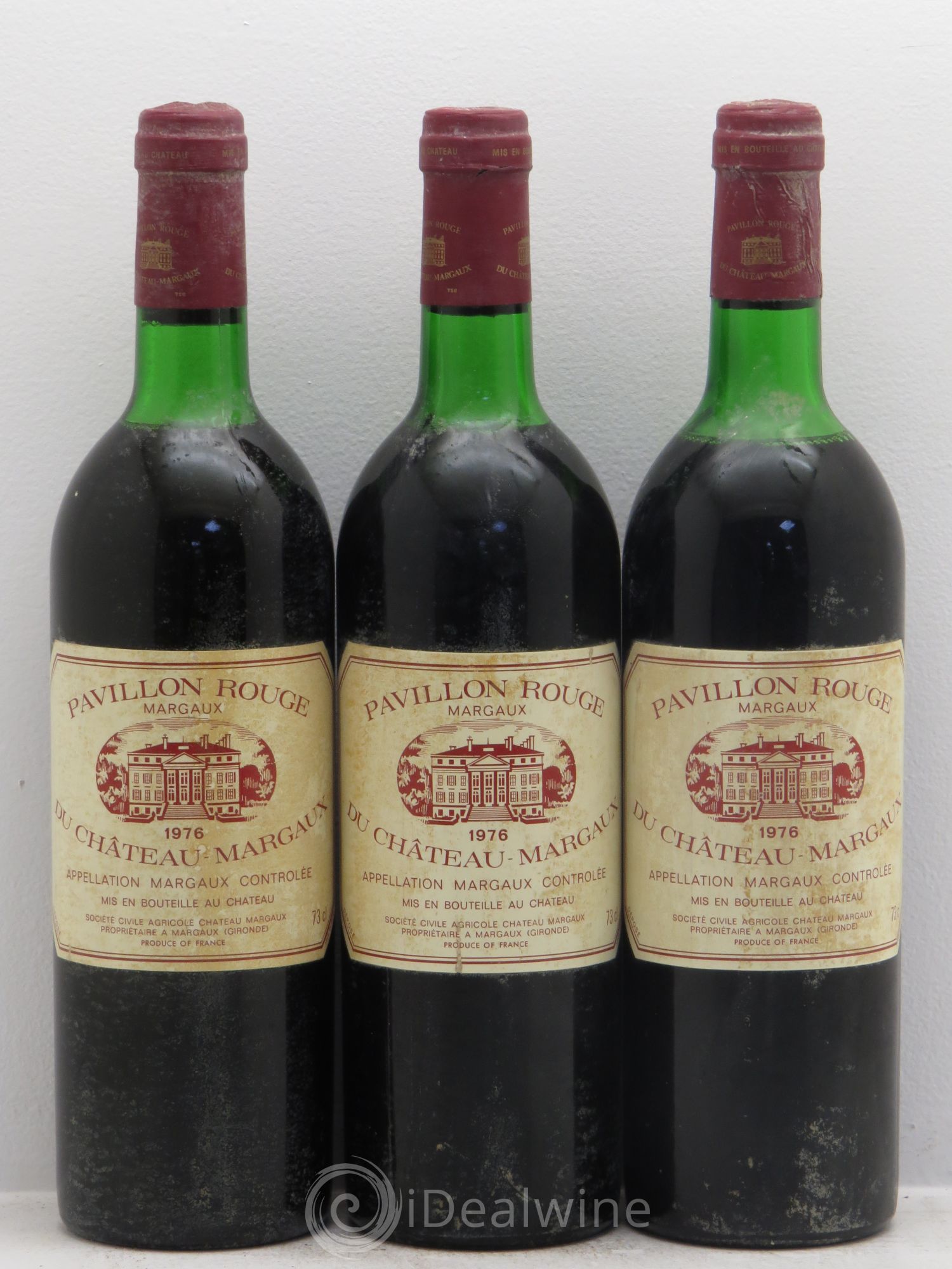 Pavillon Rouge du Château Margaux Second Vin 1976 - Lot de 3 bouteilles - 0
