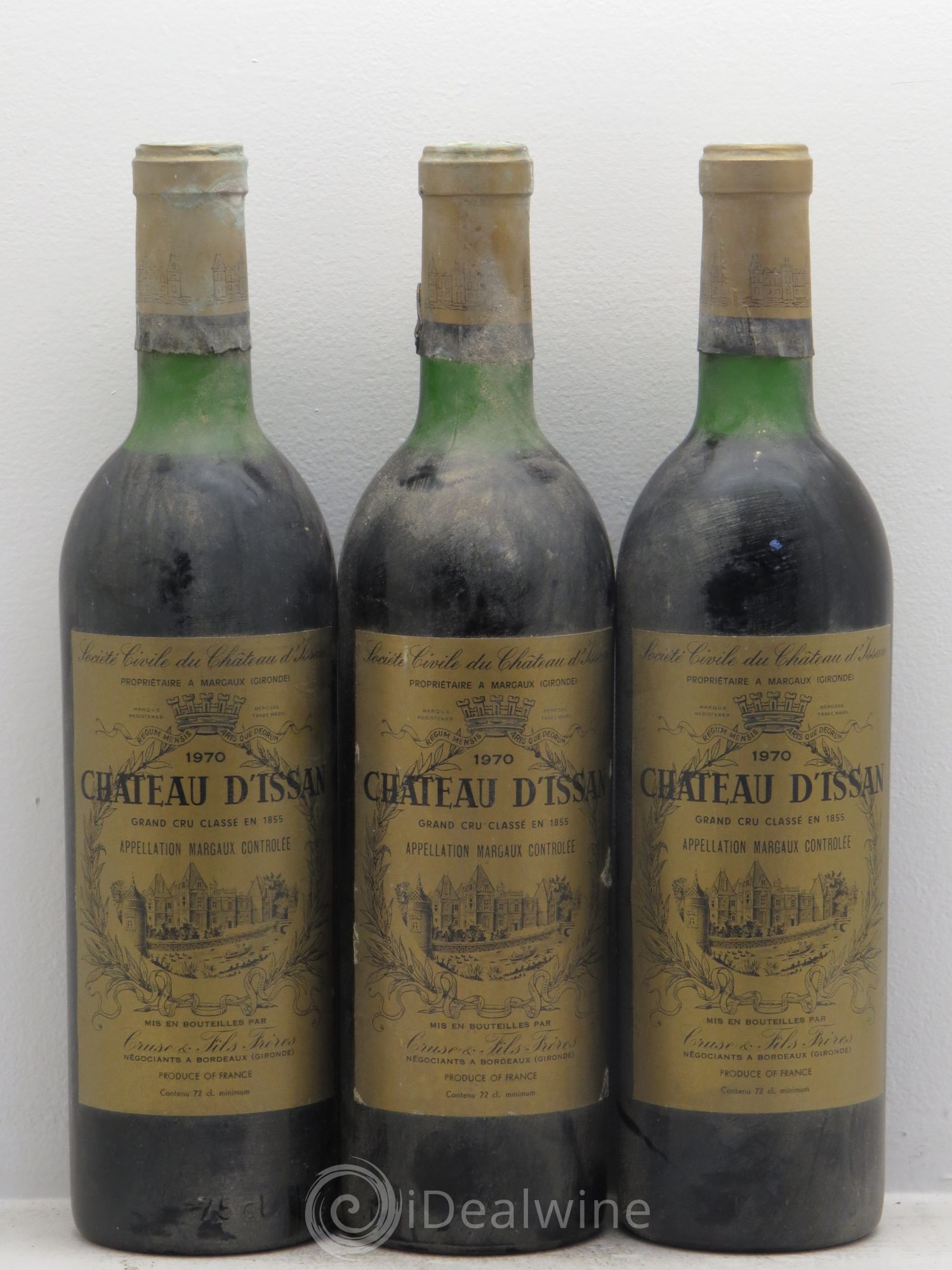 Château d'Issan 3ème Grand Cru Classé 1970 - Lot de 3 bouteilles - 0