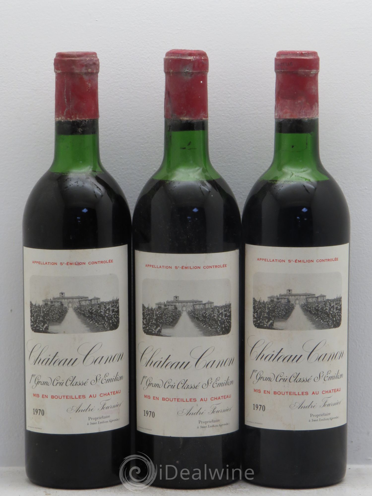 Château Canon 1er Grand Cru Classé B 1970 - Lot de 3 bouteilles - 0