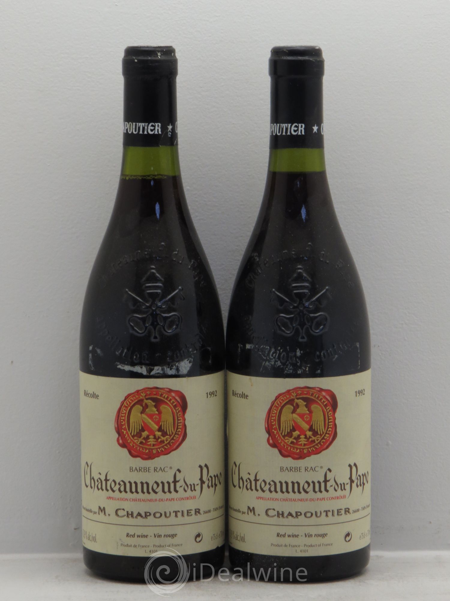 Châteauneuf-du-Pape Barbe Rac Chapoutier 1992 - Lot de 2 bouteilles - 0