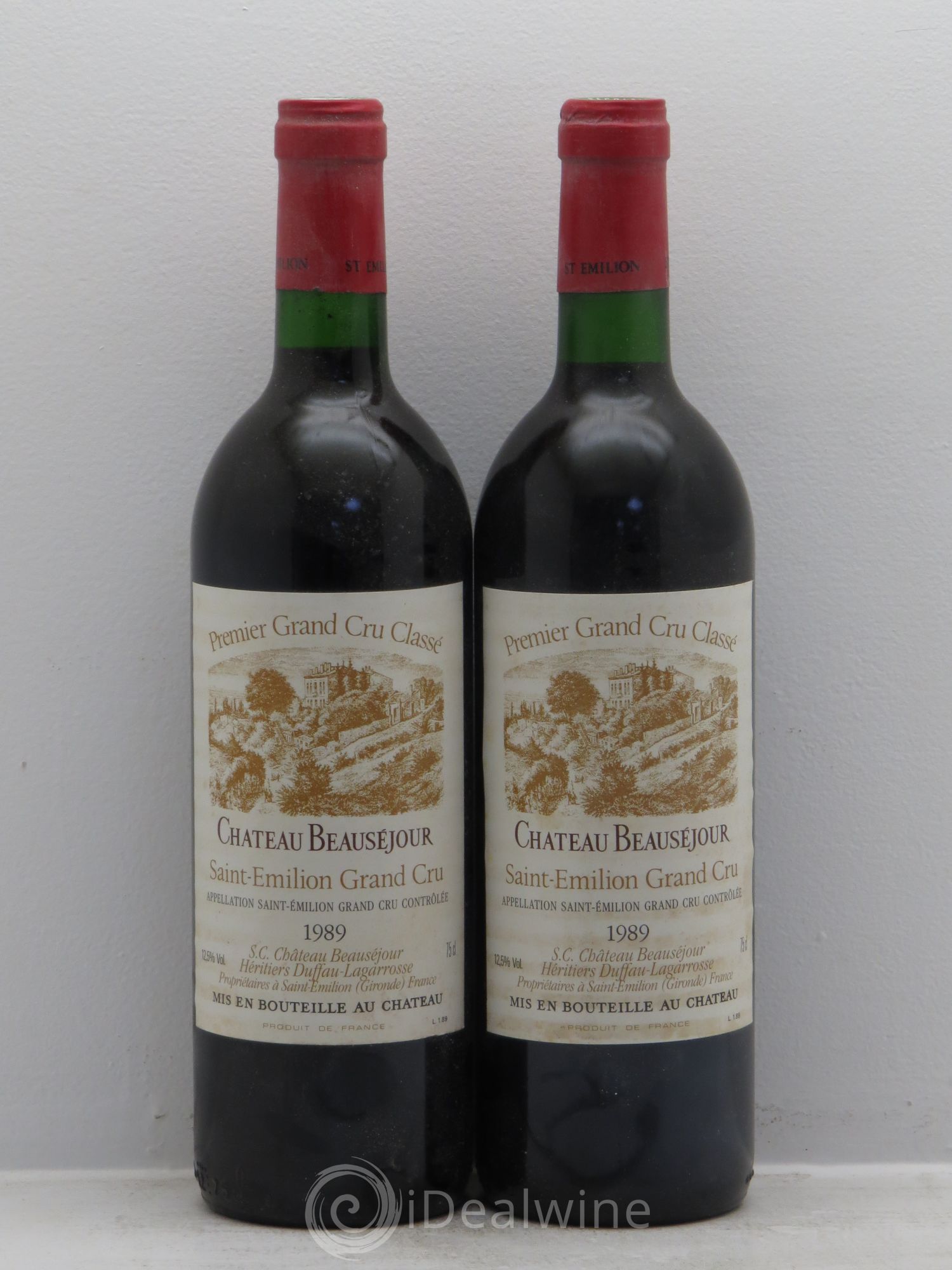 Château Beauséjour (Duffau-Lagarrosse) 1er Grand Cru Classé B 1989 - Lot de 2 bouteilles - 0