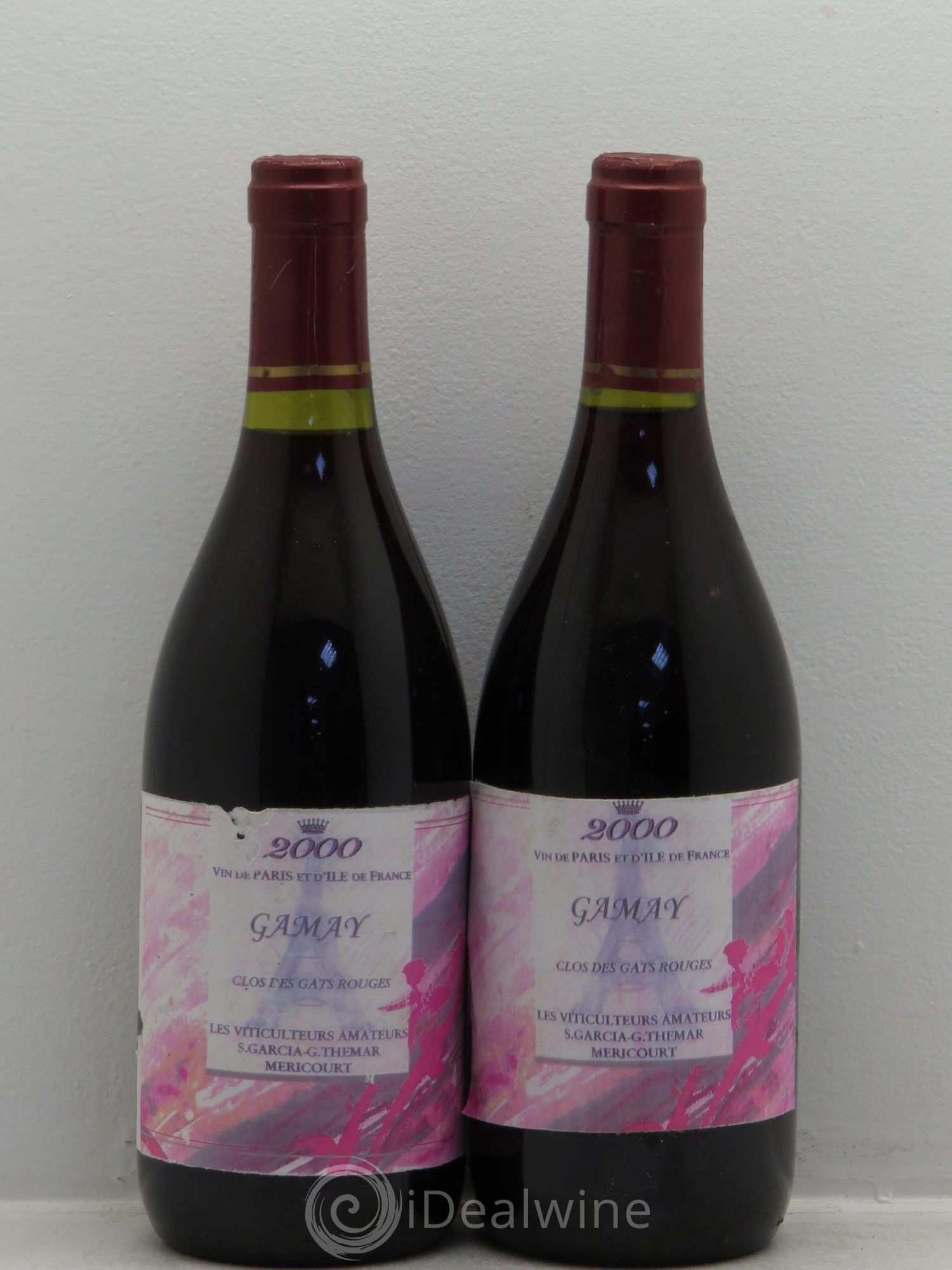 Divers Gamay Clos des Gats (Méricourt) (sans prix de réserve) 2000 - Lotto di 2 bottiglie - 0