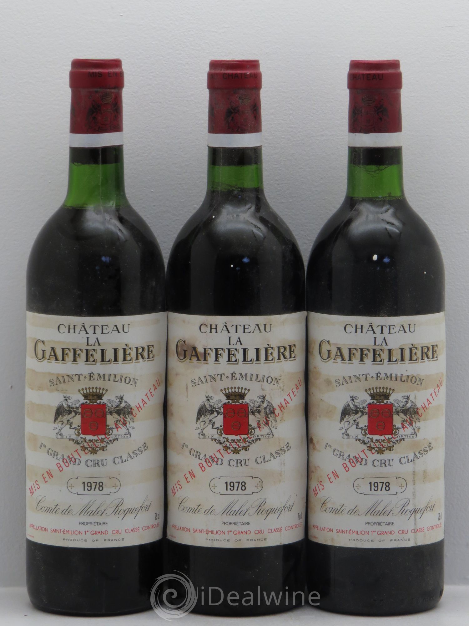 Château la Gaffelière 1er Grand Cru Classé B 1978 - Lot de 3 bouteilles - 0