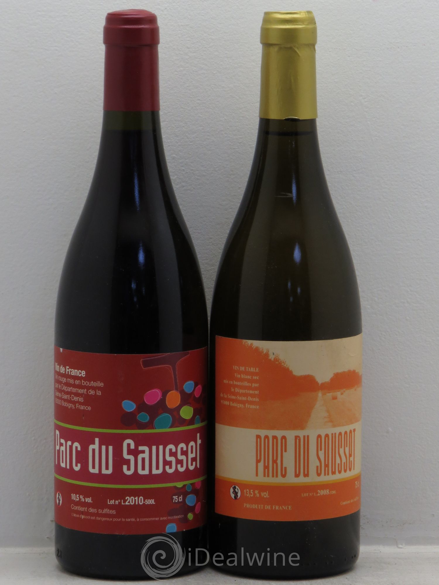 Divers Vin de Table Parc du Sausset Bobigny (2008&2010 rge et blc) - Posten von 2 Flaschen - 0