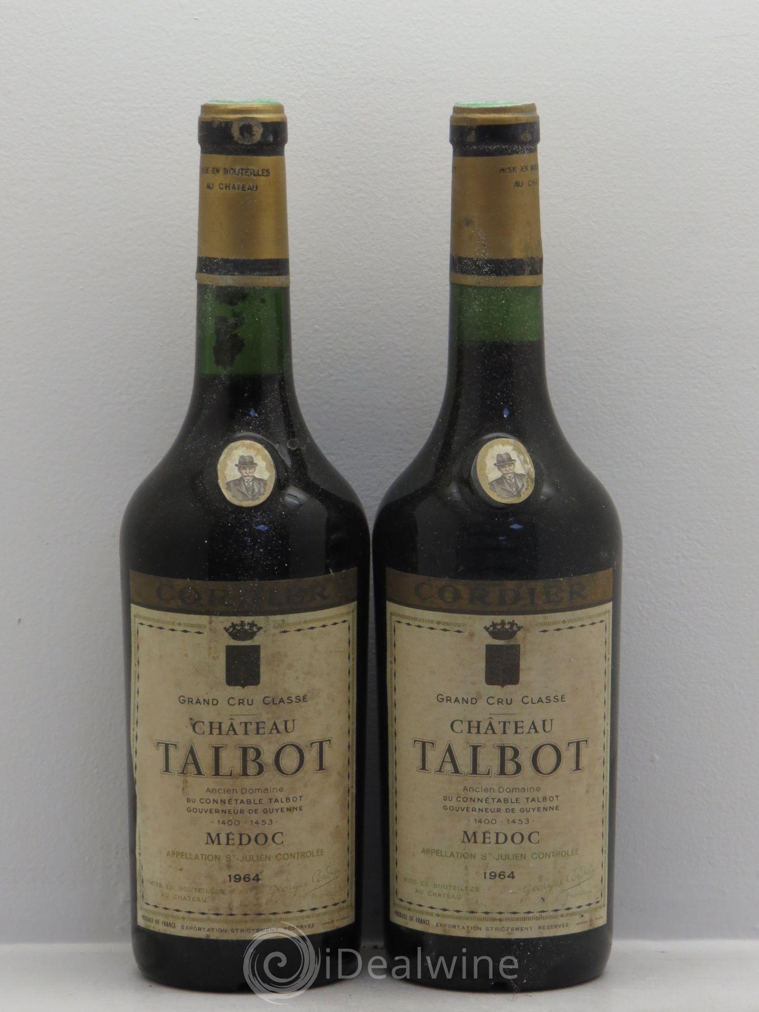 Château Talbot 4ème Grand Cru Classé 1964 - Lot de 2 bouteilles - 0