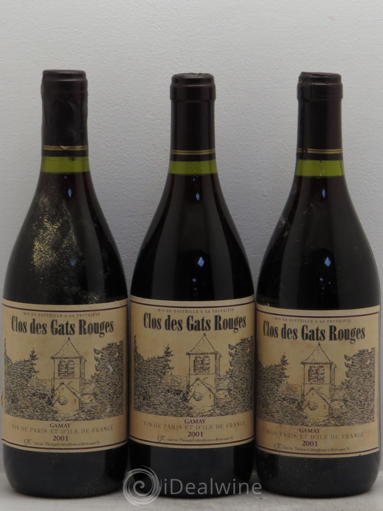 Divers Gamay Clos des Gats Mericourt (sans prix de réserve) 2001 - Posten von 3 Flaschen - 0