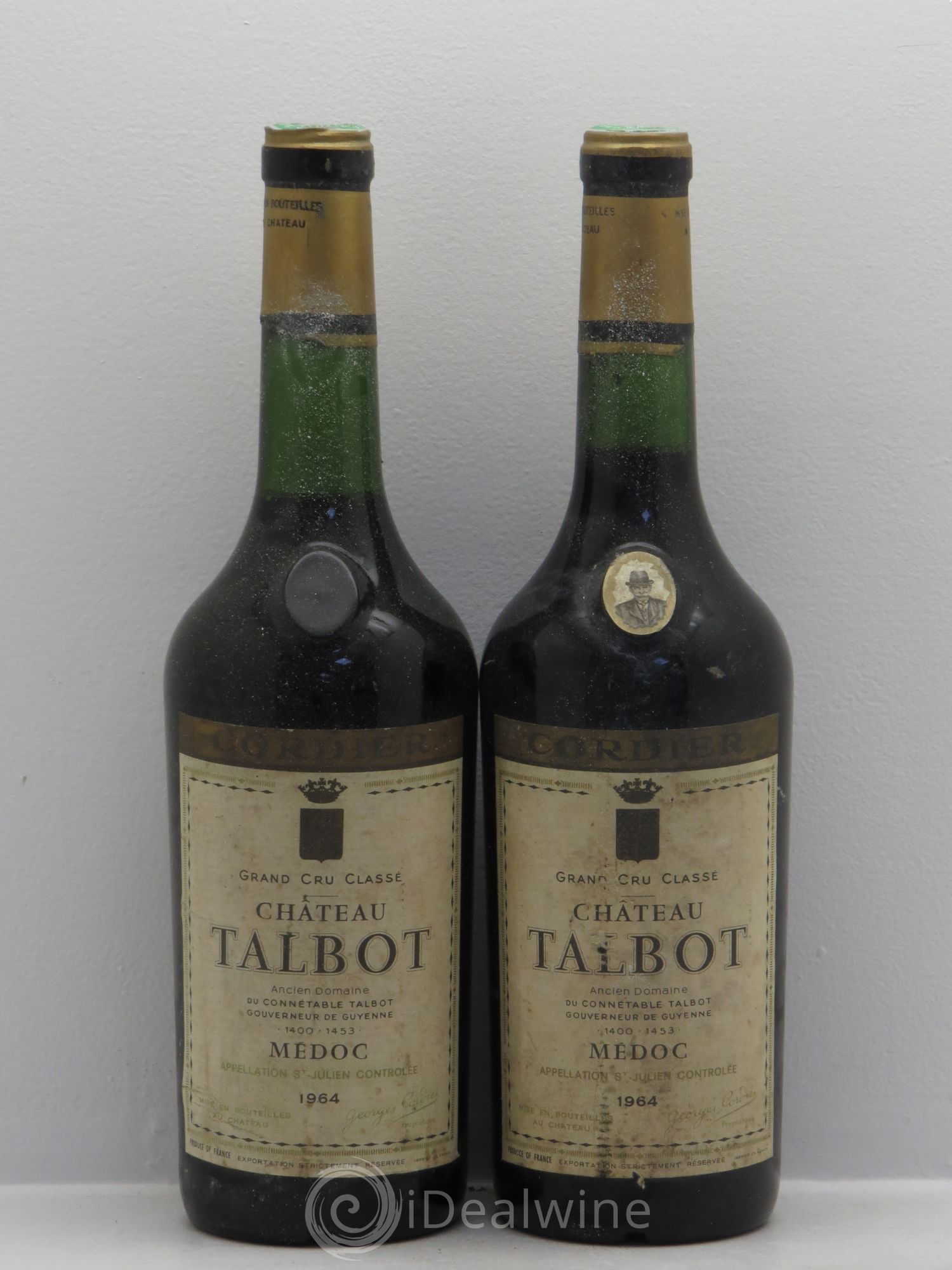 Château Talbot 4ème Grand Cru Classé 1964 - Lot de 2 bouteilles - 0