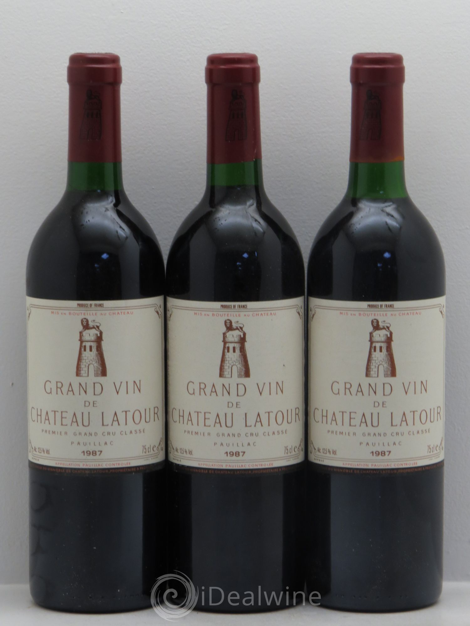 Château Latour 1er Grand Cru Classé 1987 - Lot de 3 bouteilles - 0