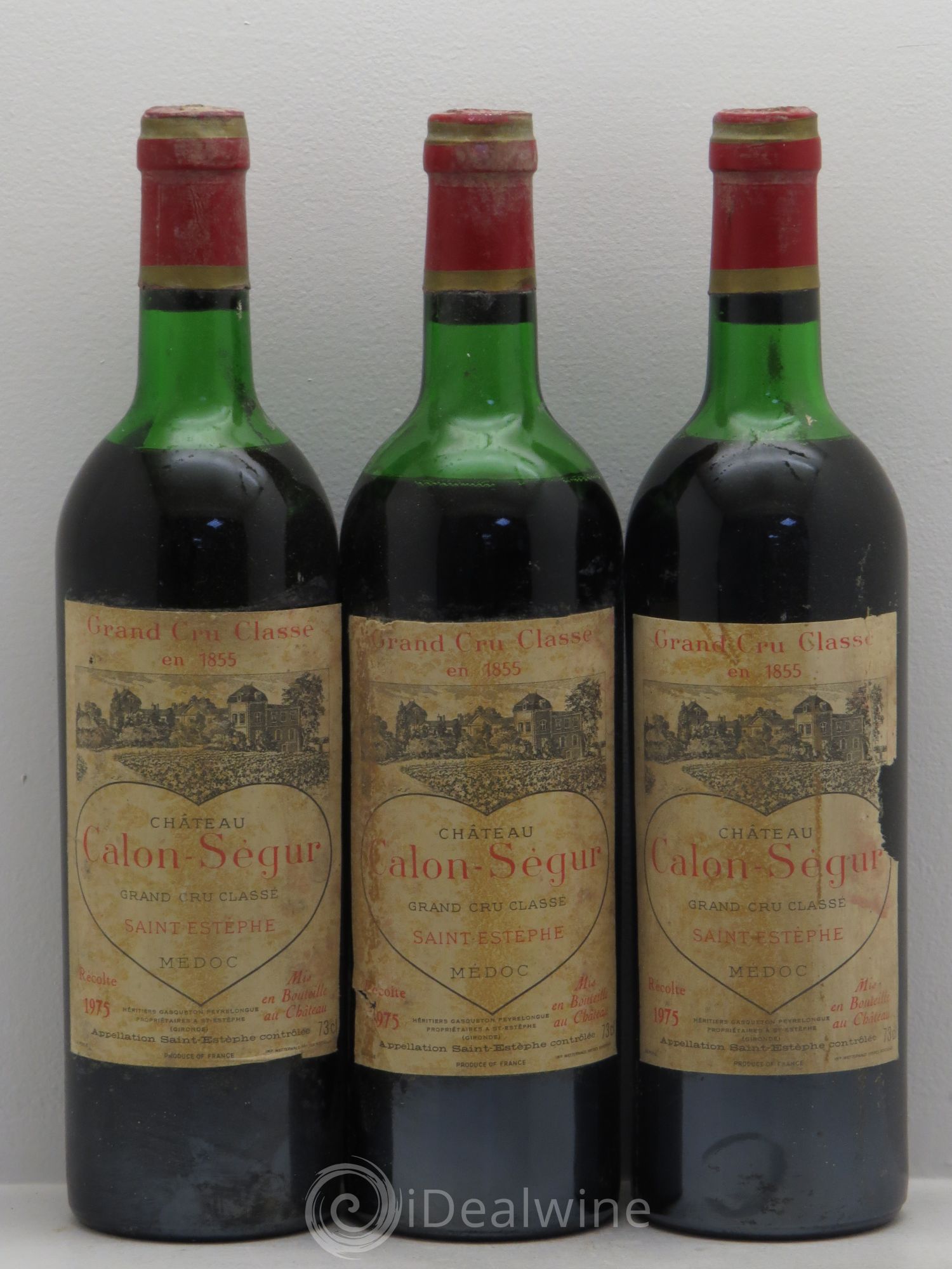 Château Calon Ségur 3ème Grand Cru Classé 1975 - Lot de 3 bouteilles - 0