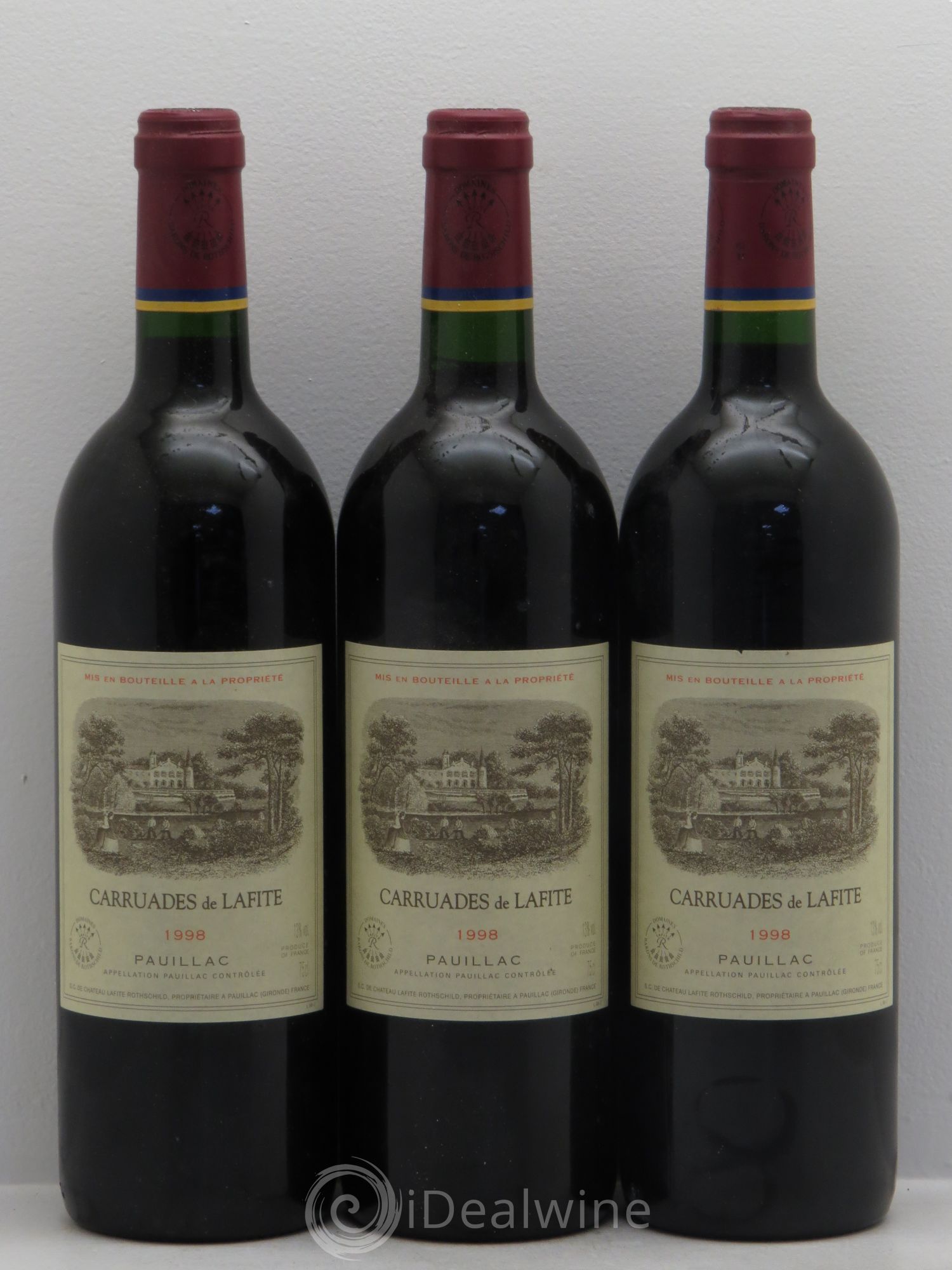 Carruades de Lafite Rothschild Second Vin 1998 - Lot de 3 bouteilles - 0