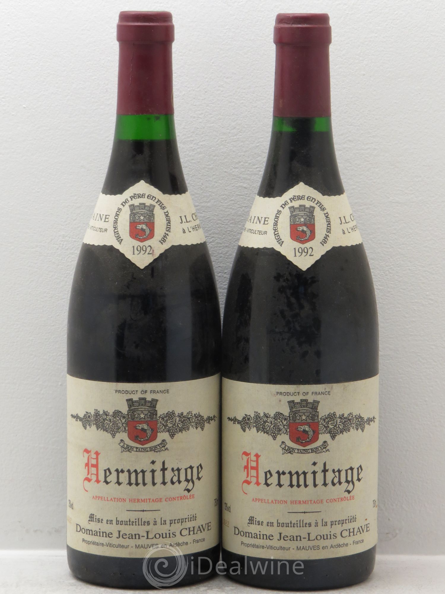 Hermitage Jean-Louis Chave 1992 - Lot de 2 bouteilles - 0