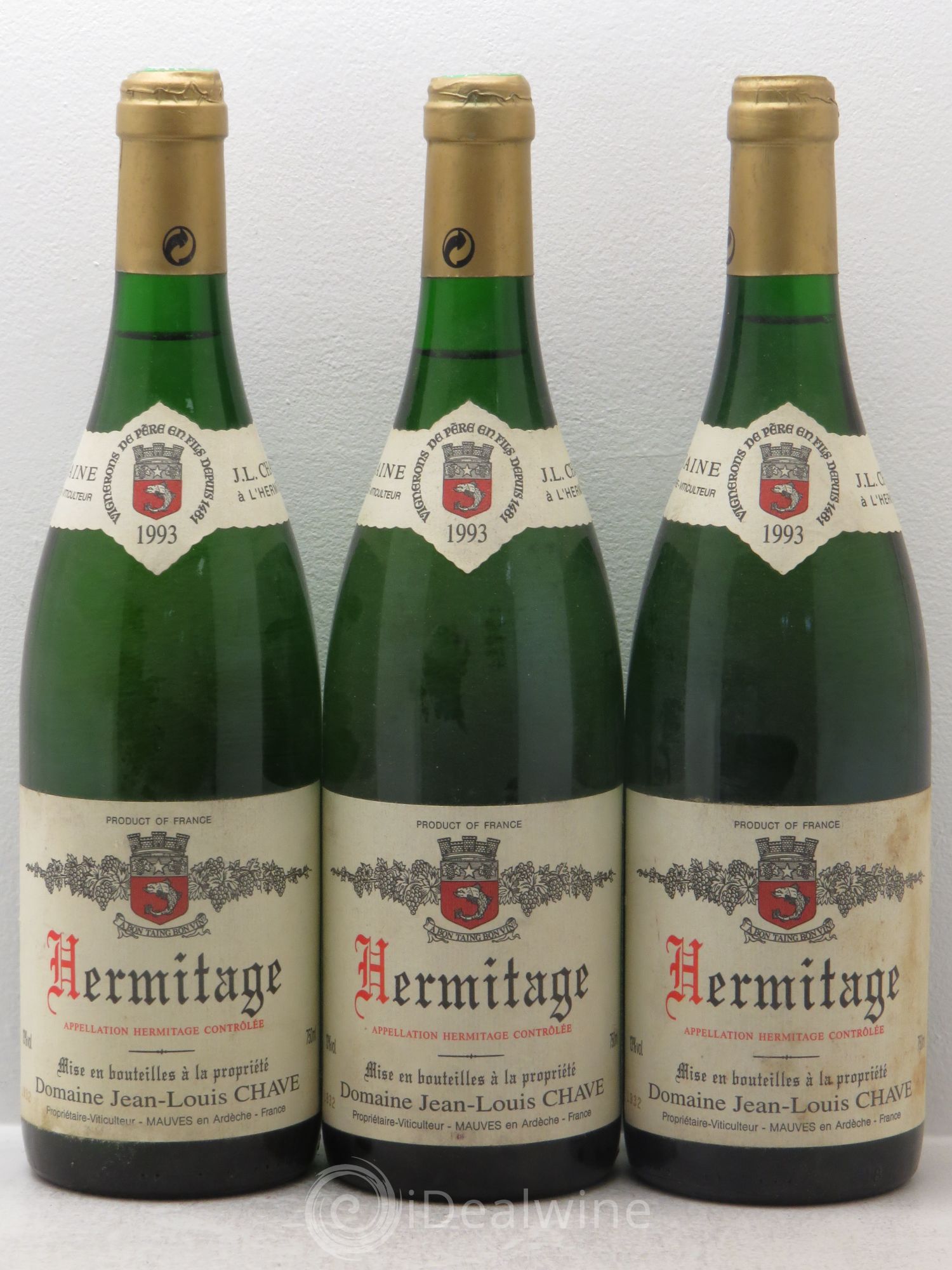 Hermitage Jean-Louis Chave 1993 - Lot de 3 bouteilles - 0