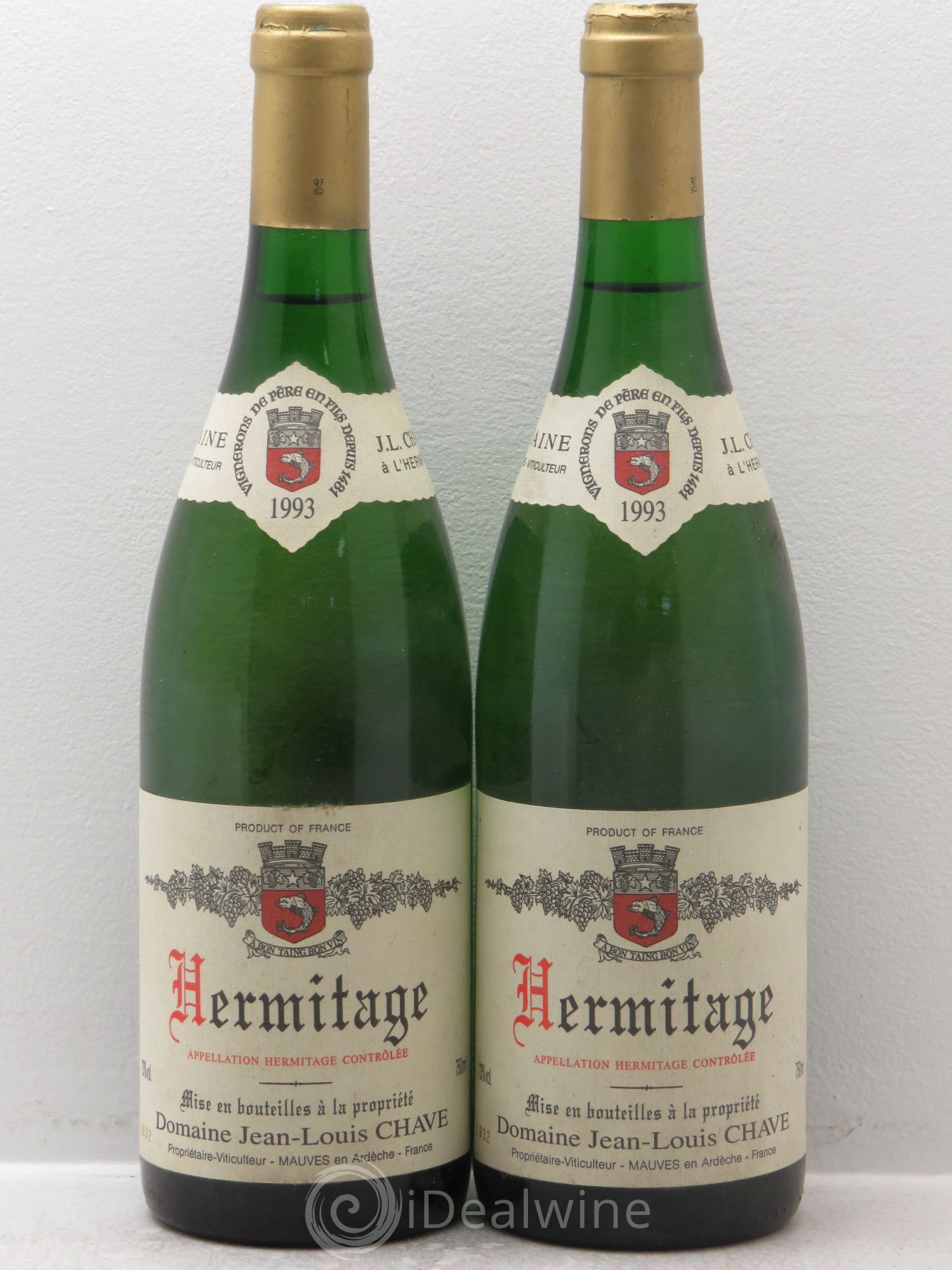 Hermitage Jean-Louis Chave 1993 - Lot de 2 bouteilles - 0