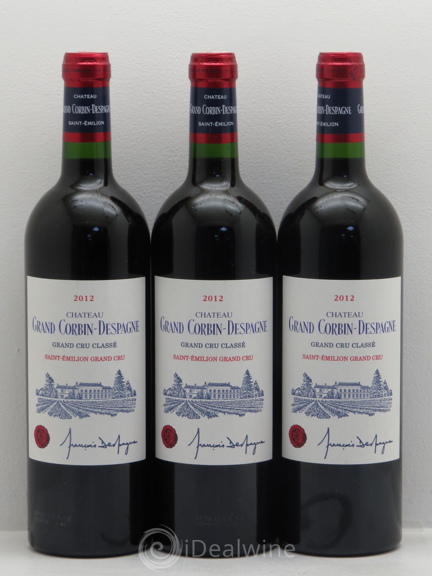 Château Grand Corbin Despagne Grand Cru Classé 2012 - Lot de 3 bouteilles - 0
